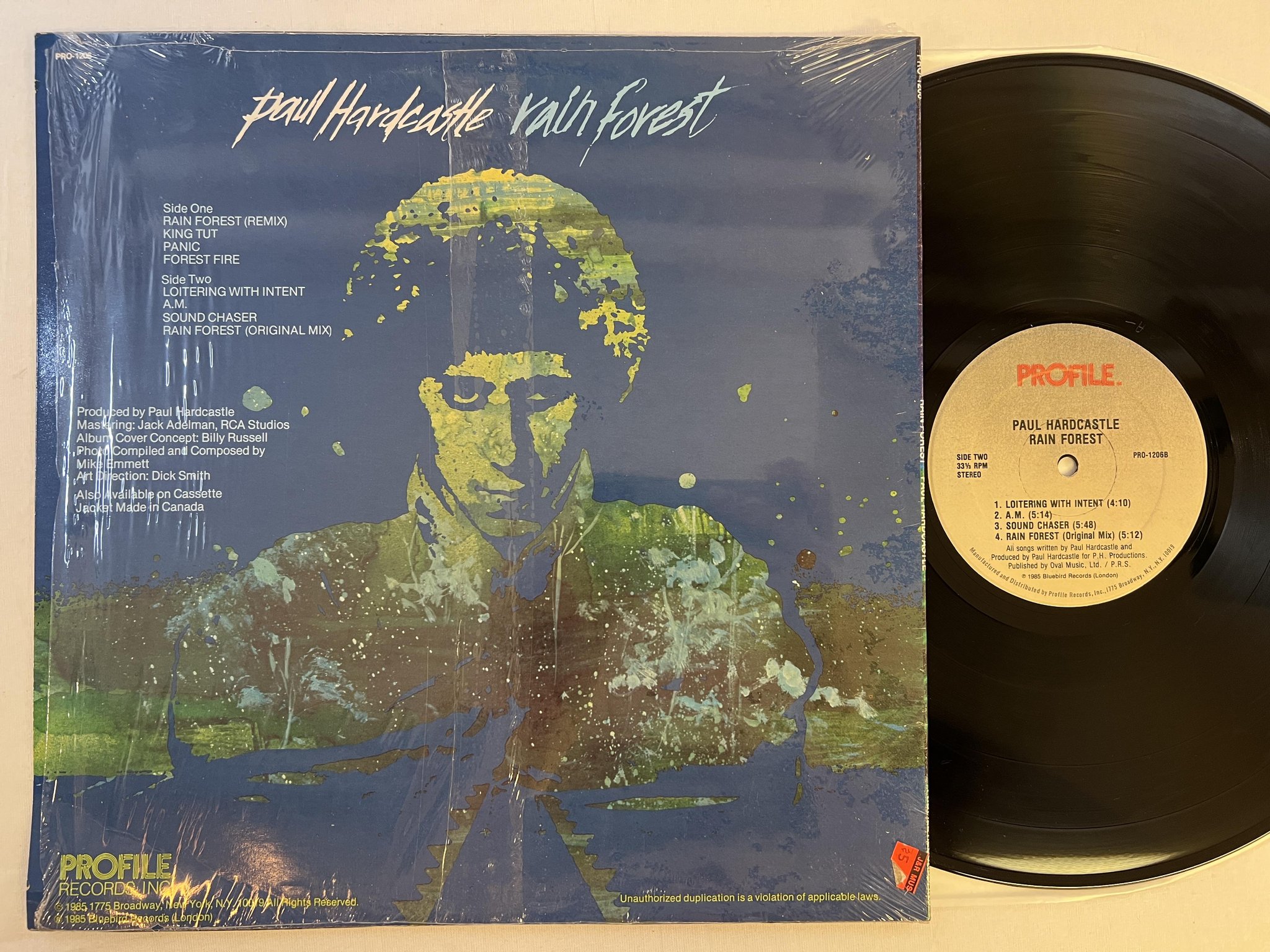 Omslagsbild för skivan PAUL HARDCASTLE rain forest LP -85 US PROFILE PRO-1206 ELECTRO