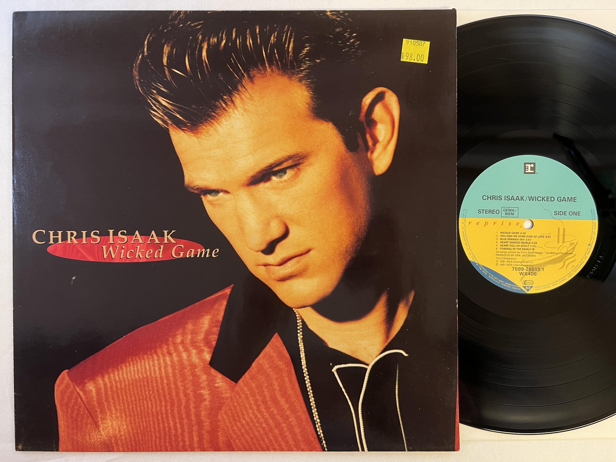 Omslagsbild för skivan CHRIS ISAAK wicked game LP -91 Ger REPRISE 7599-26513-1