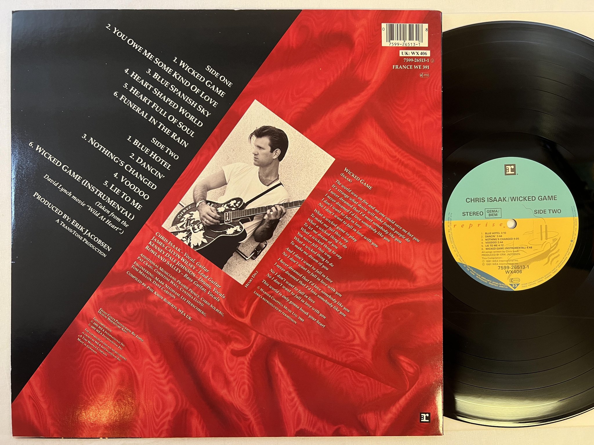 Omslagsbild för skivan CHRIS ISAAK wicked game LP -91 Ger REPRISE 7599-26513-1
