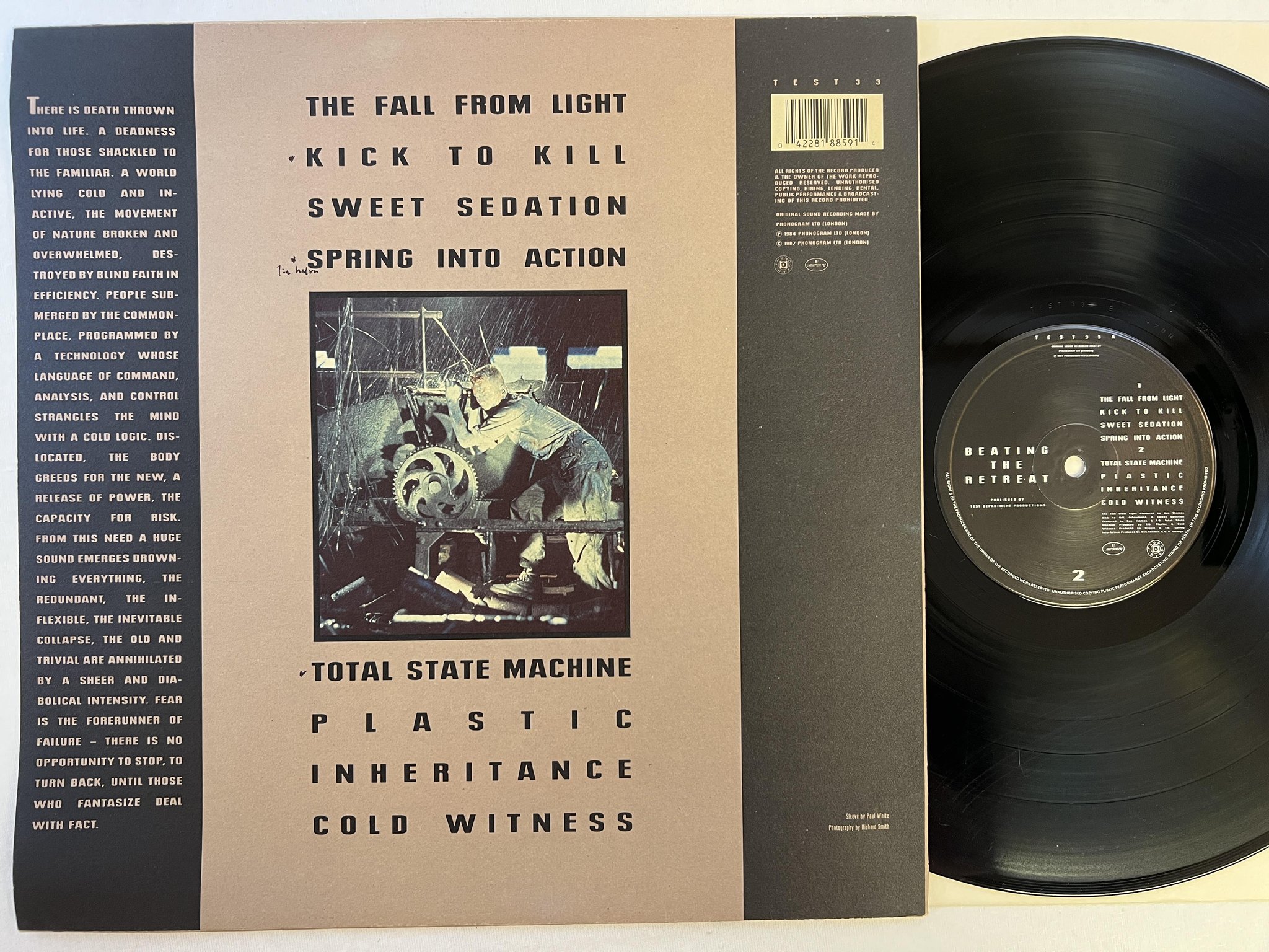 Omslagsbild för skivan TEST DEPT. Beating The Retreat LP -87 MERCURY TEST33