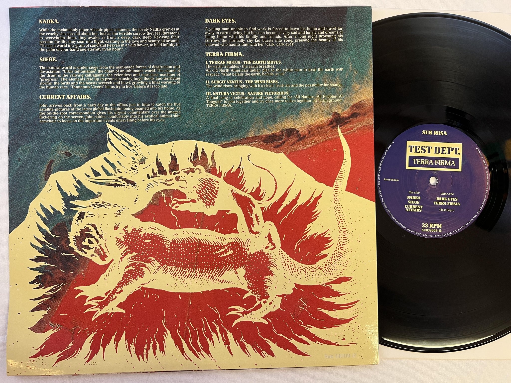 Omslagsbild för skivan TEST DEPT. Terra Firma LP -88 sub rosa SUB 33009-12