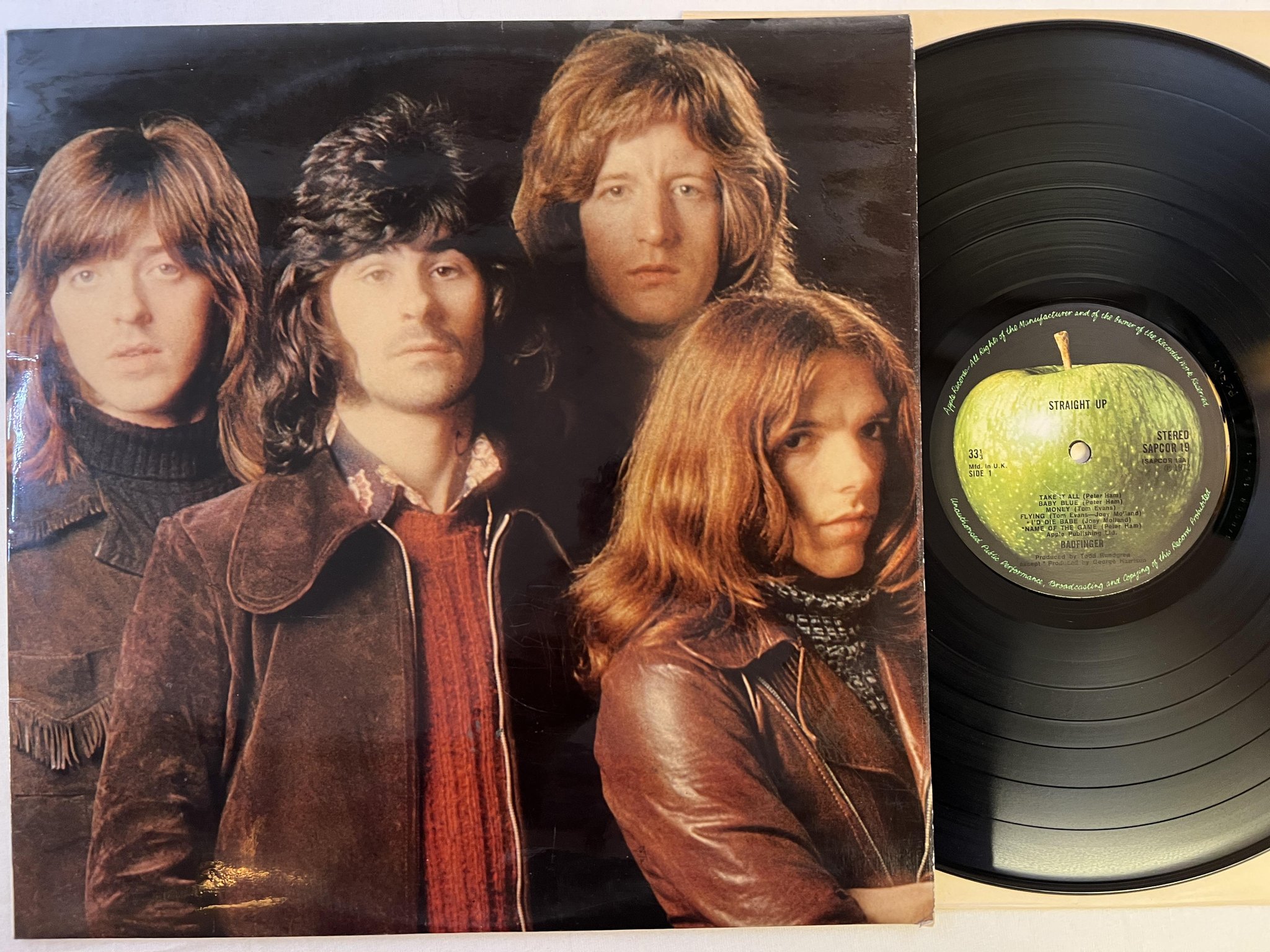 Omslagsbild för skivan BADFINGER straight up LP -72 UK APPLE SAPCOR 19 