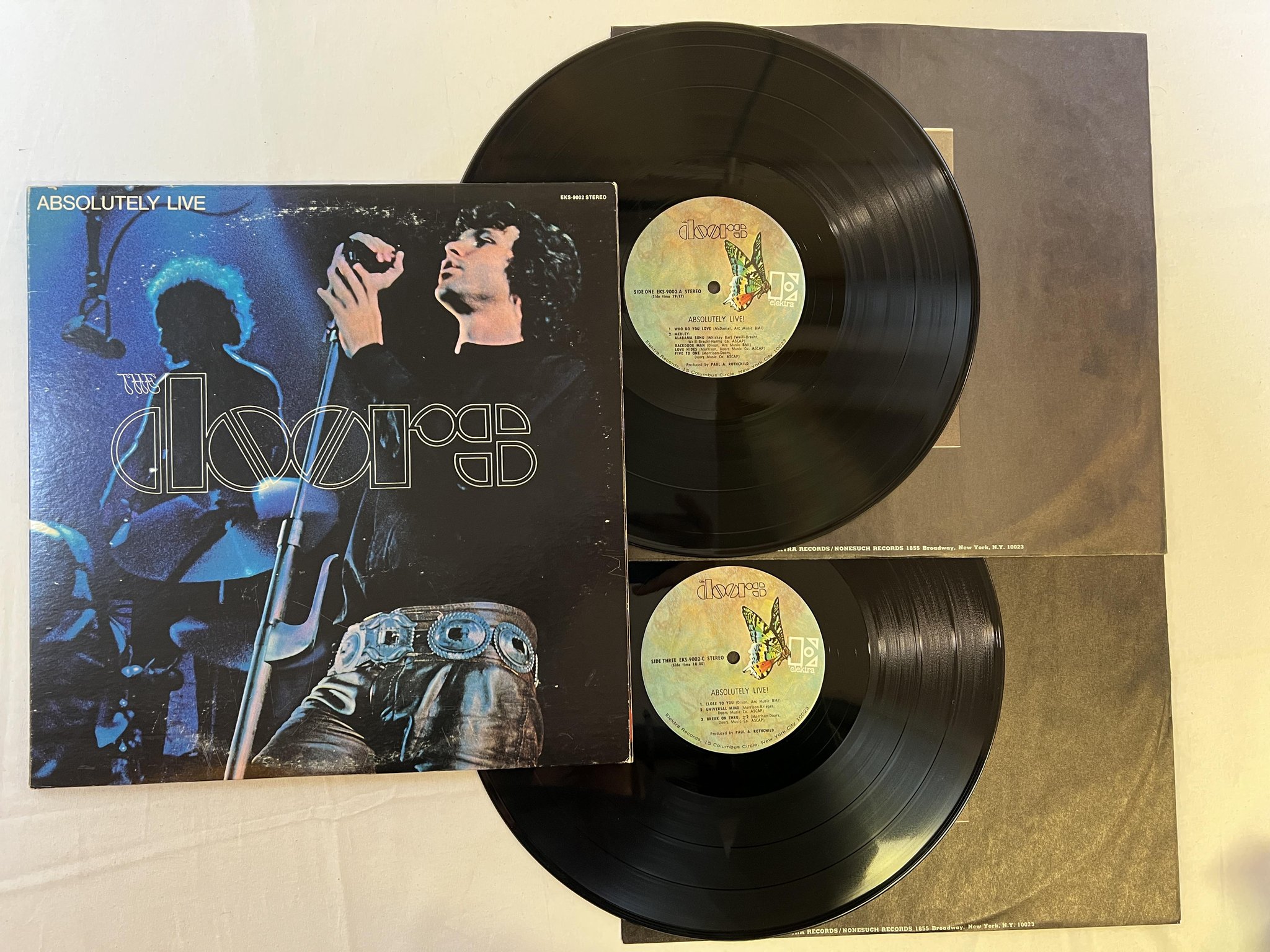 Omslagsbild för skivan THE DOORS absolutely live! 2xLP ELEKTRA EKS-9002