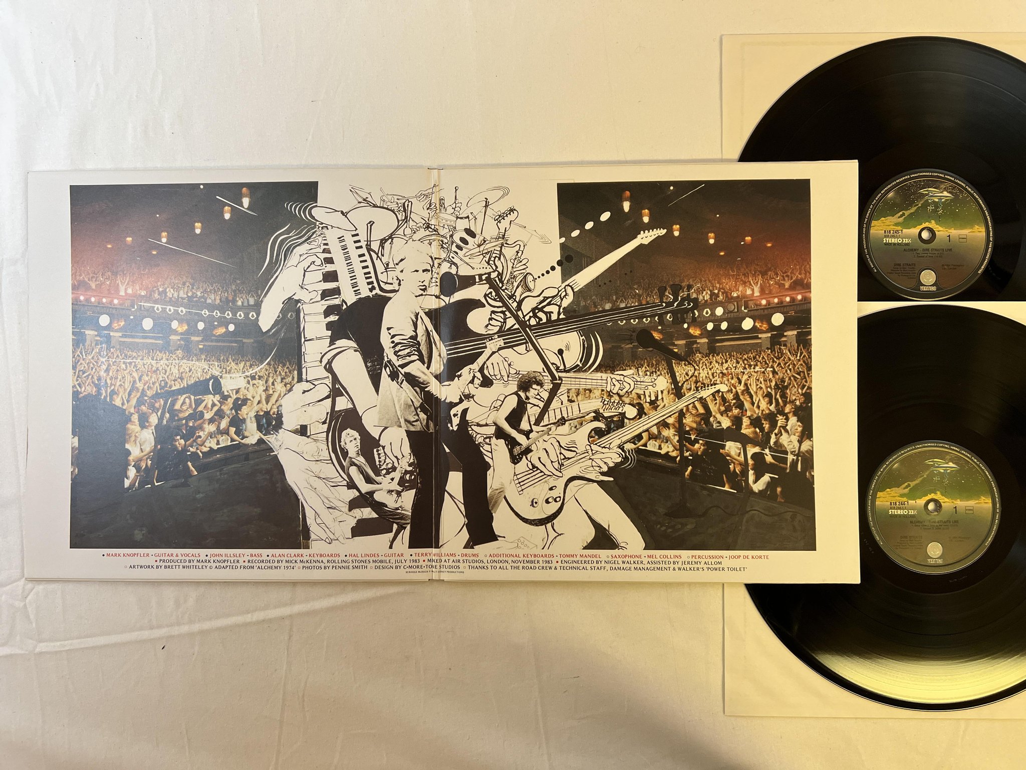 Omslagsbild för skivan DIRE STRAITS alchemy 2xLP -84 Hol VERTIGO 818 245-1
