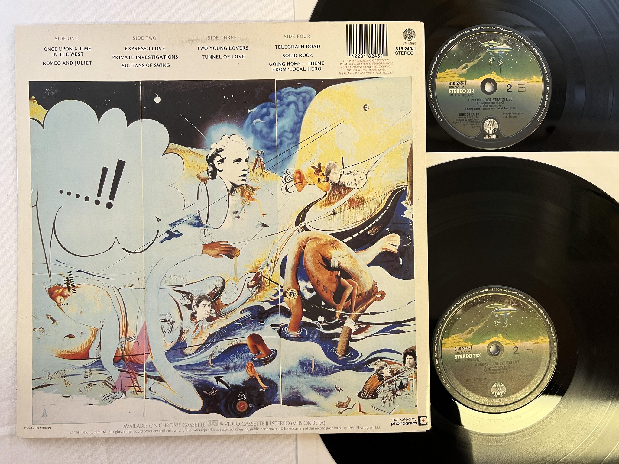 Omslagsbild för skivan DIRE STRAITS alchemy 2xLP -84 Hol VERTIGO 818 245-1