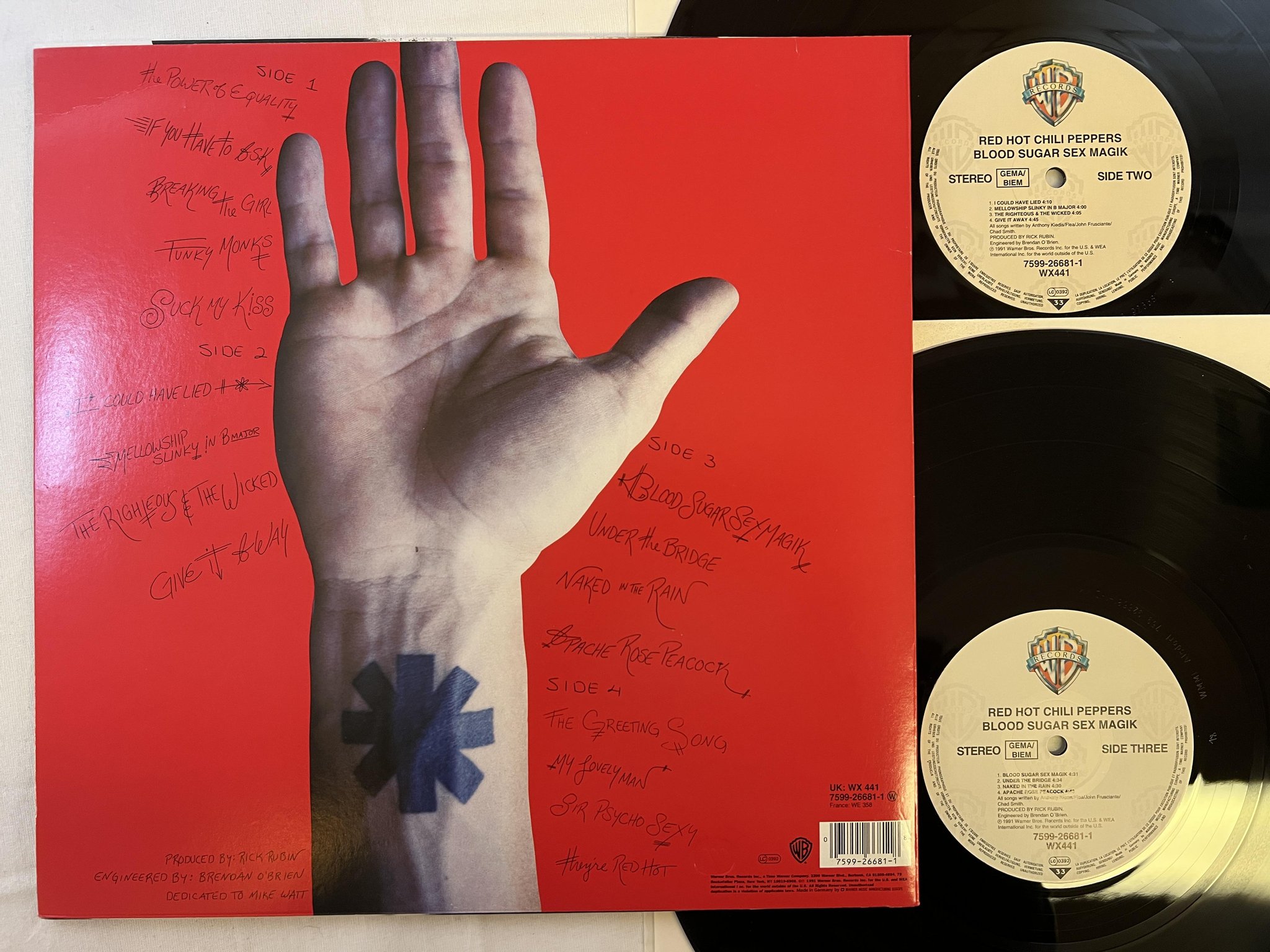 Omslagsbild för skivan RED HOT CHILI PEPPERS Blood Sugar Sex Magik 2xLP Eu WARNER BROS 7599-26681-1