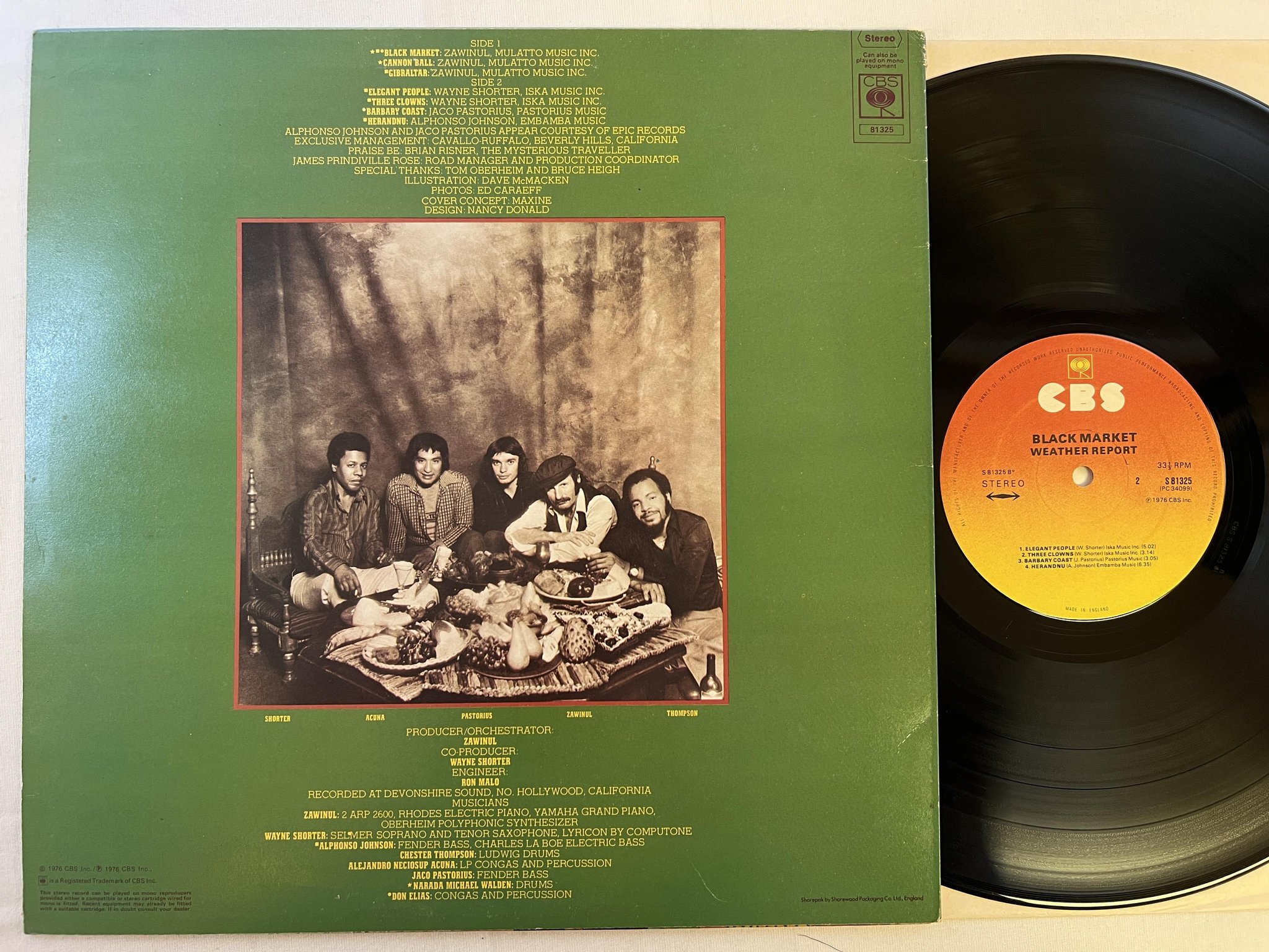 Omslagsbild för skivan THE WEATHER REPORT black market LP -76 UK CBS S81325