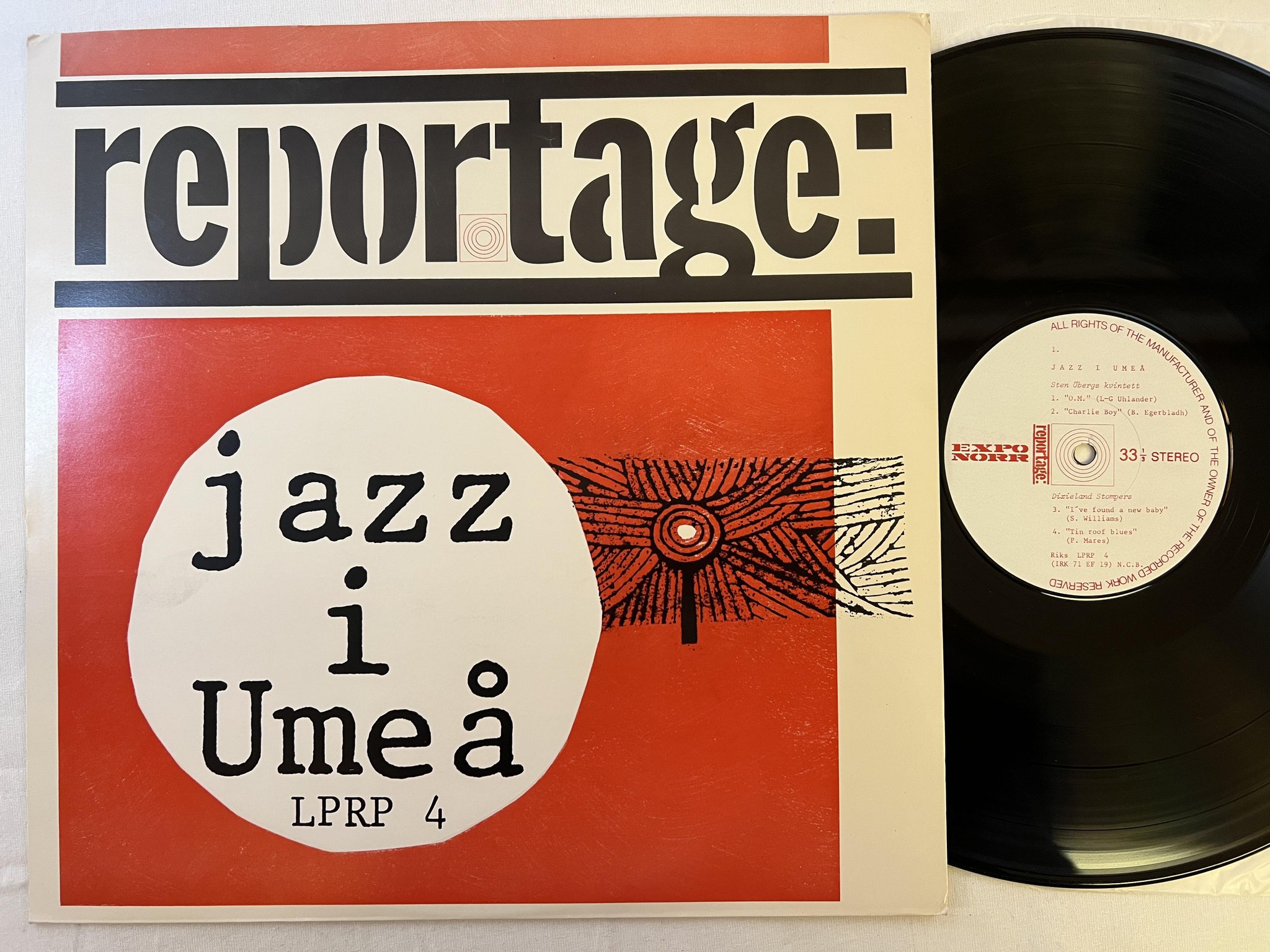 Omslagsbild för skivan LARS LYSTEDTS KVINTETT jazz i Umeå LP -71 EXPO NORR Riks LPRP 4