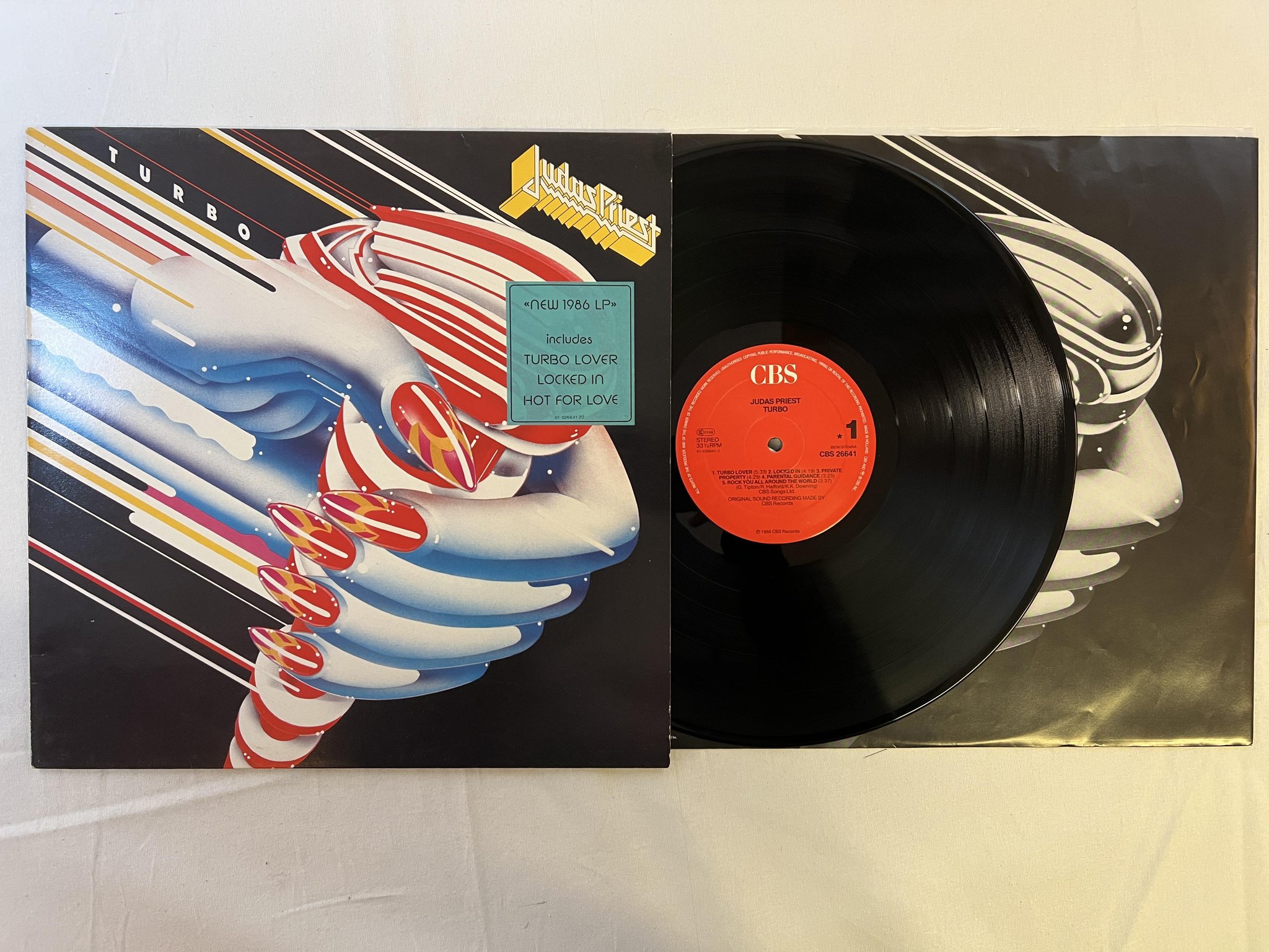 Omslagsbild för skivan JUDAS PRIEST turbo LP -86 Hol CBS 26641