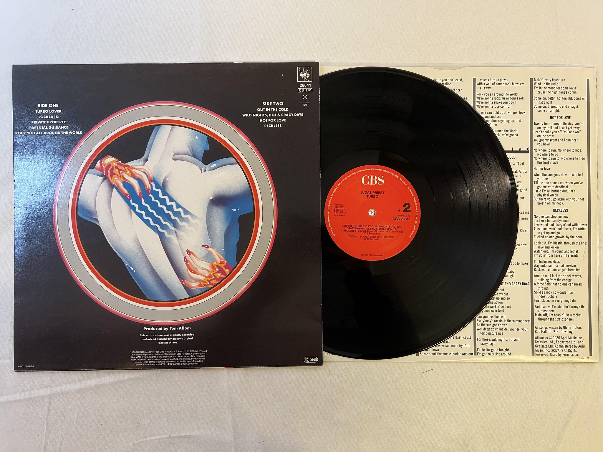 Omslagsbild för skivan JUDAS PRIEST turbo LP -86 Hol CBS 26641