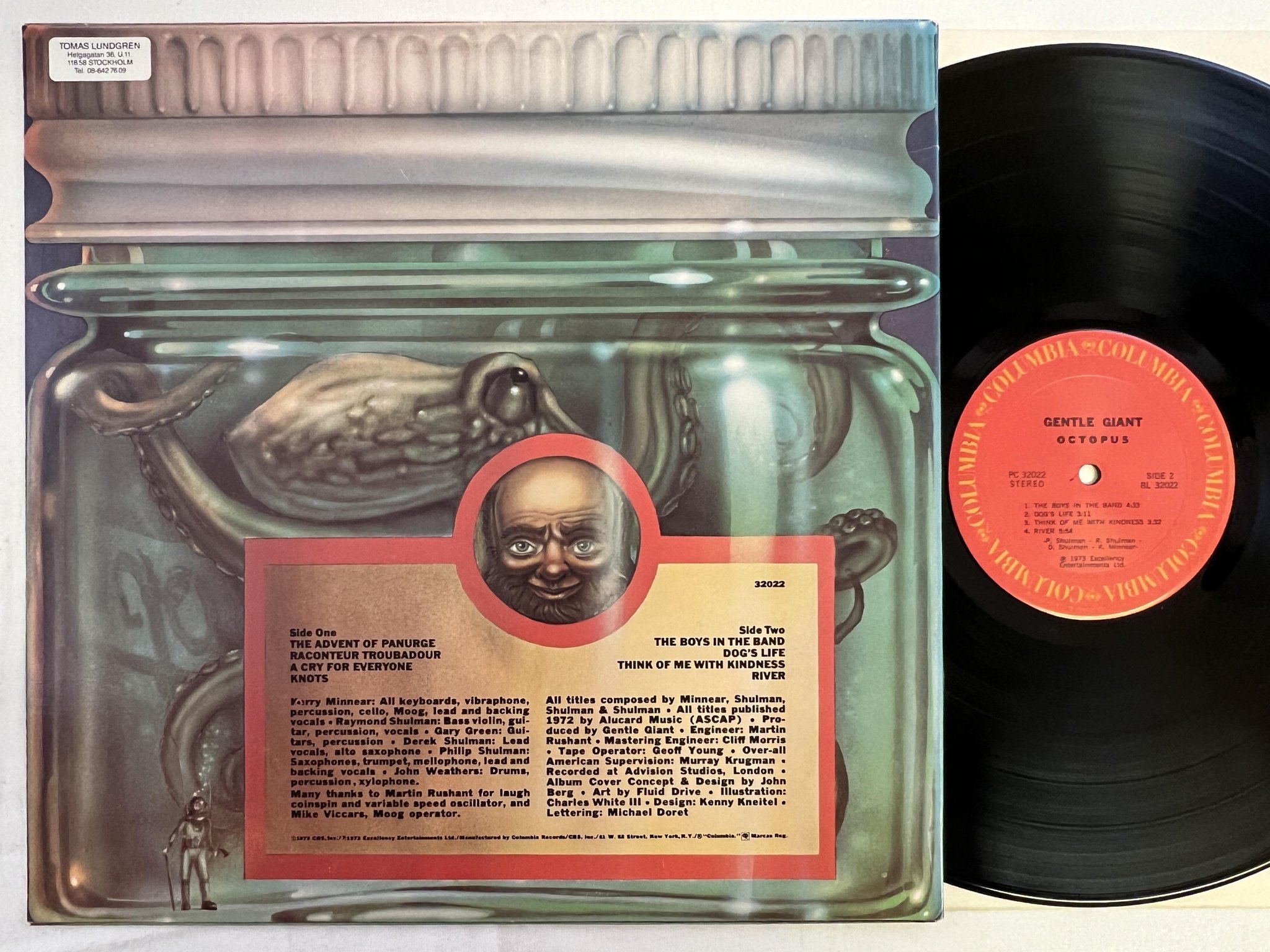 Omslagsbild för skivan GENTLE GIANT octopus LP -73 US COLUMBIA PC 32022