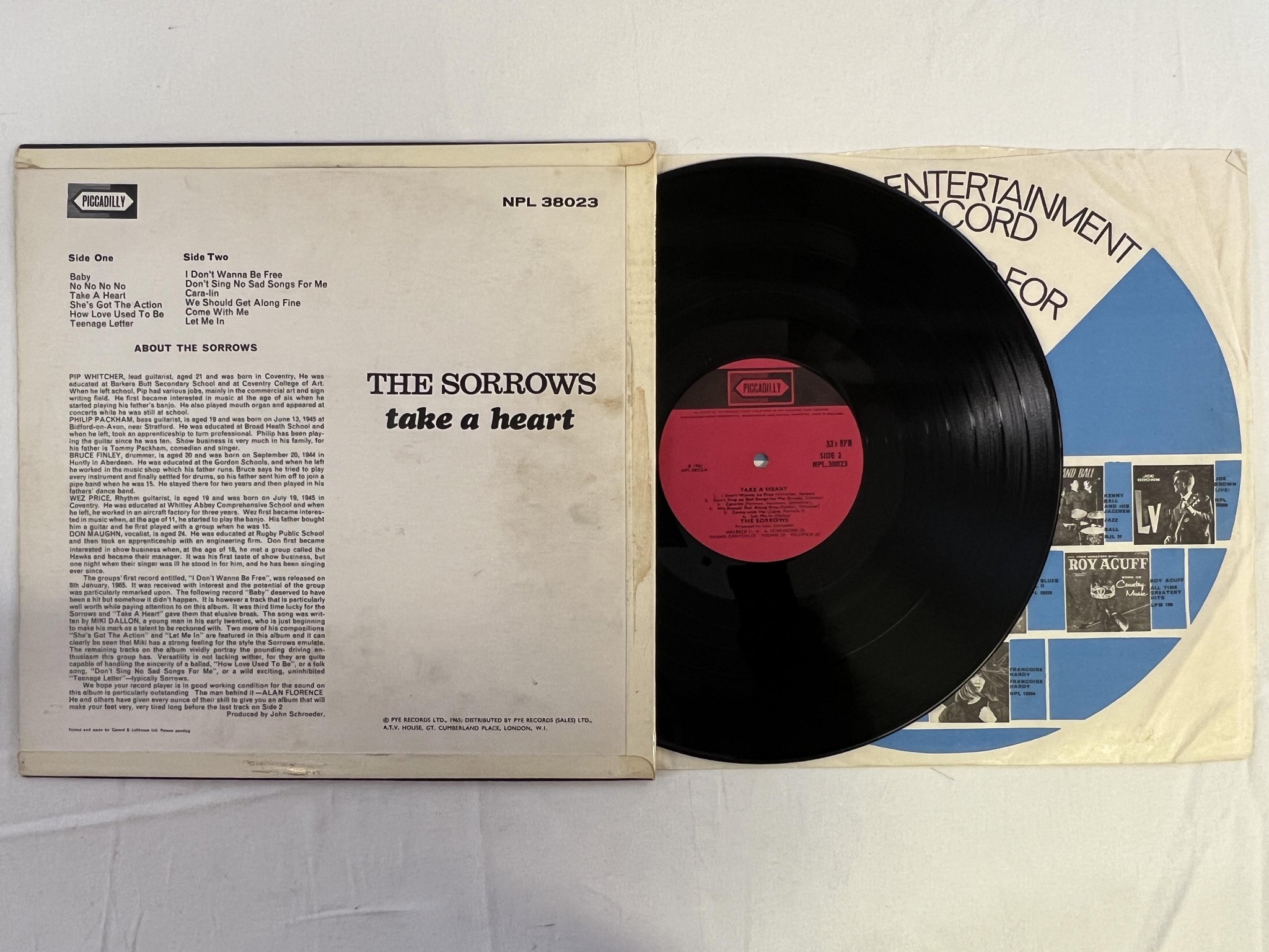 Omslagsbild för skivan THE SORROWS take a heart LP -65 UK PICCADILLY NPL 38023 beat / mod * RARE *