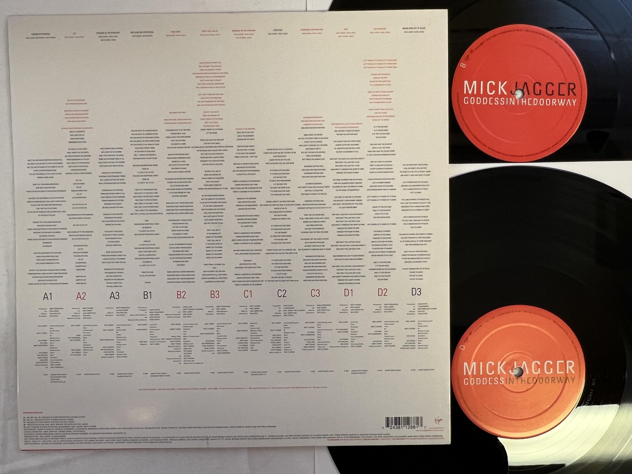 Omslagsbild för skivan MICK JAGGER Goddessinthedoorway 2xLP 2001 VIRGIN 724381128817