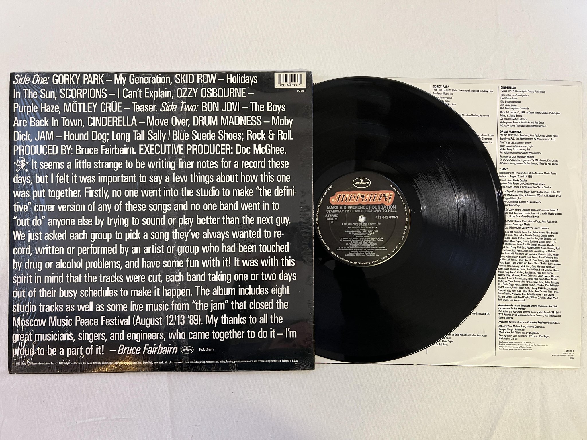 Omslagsbild för skivan V/A Stairway To Heaven / highway to hell LP -89 US MERCURY 422 842 093-1