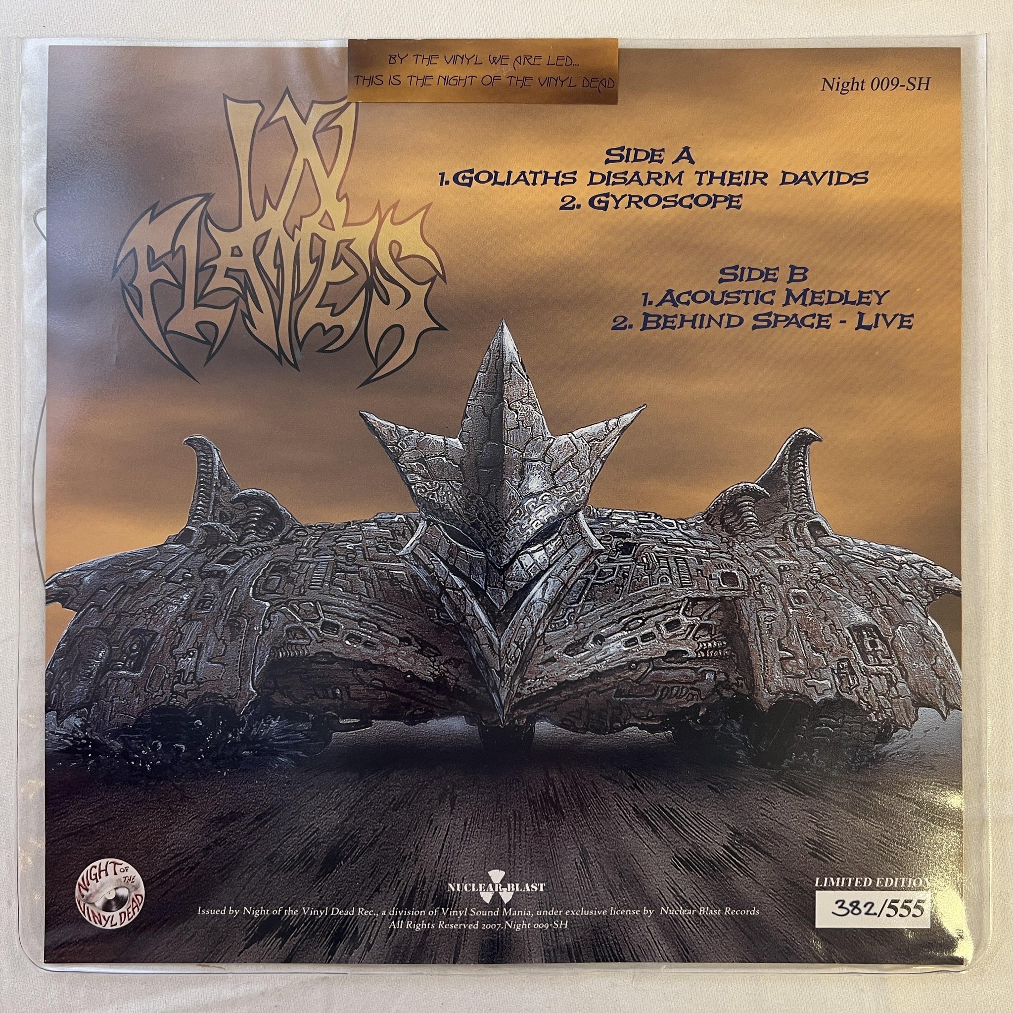 Omslagsbild för skivan IN FLAMES Black-Ash Inheritance 10" picture disc Numbered 382/555