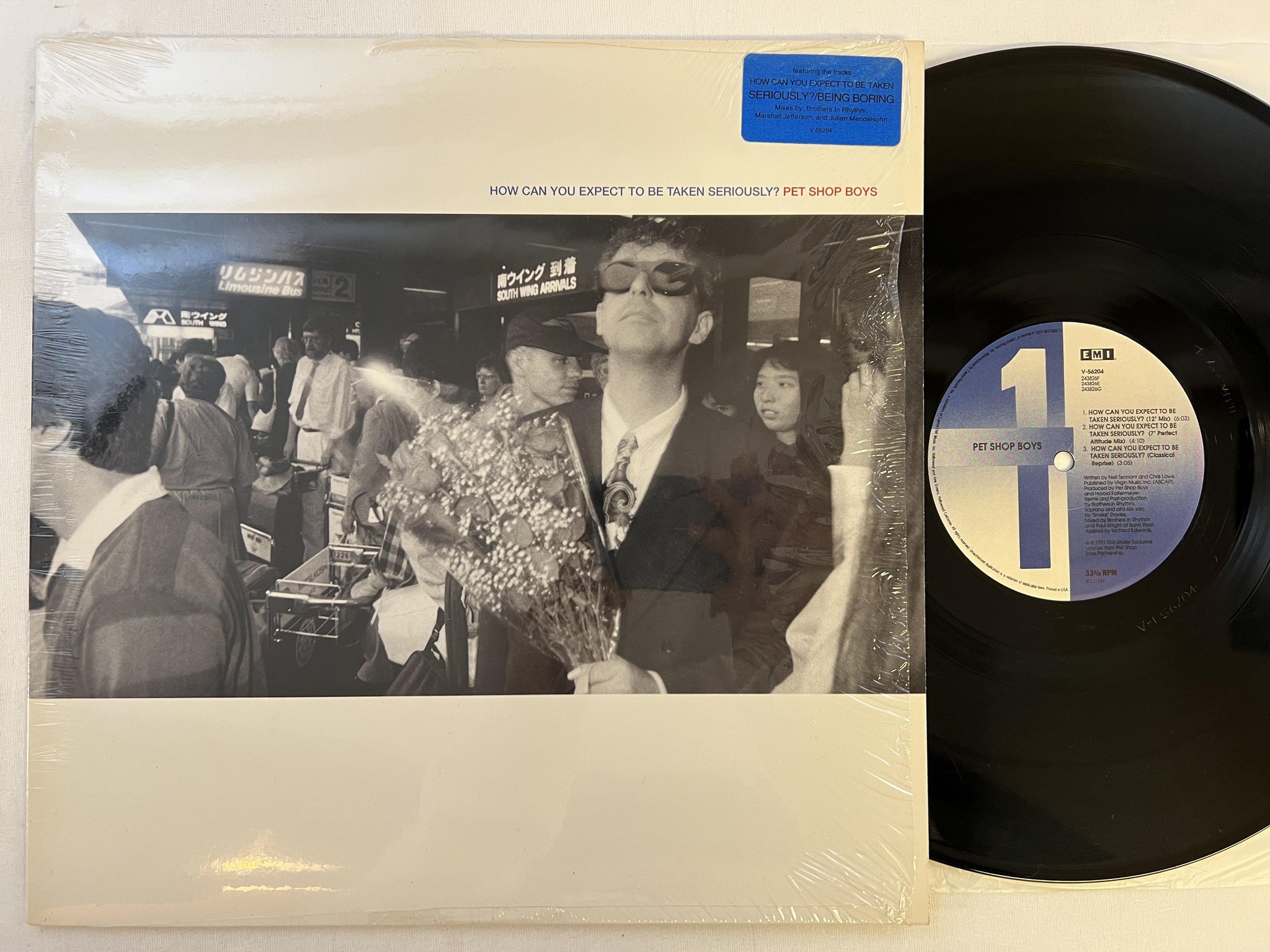 Omslagsbild för skivan PET SHOP BOYS How Can You Expect To Be Taken Seriously? 12"  -91 EMI USA V-56204