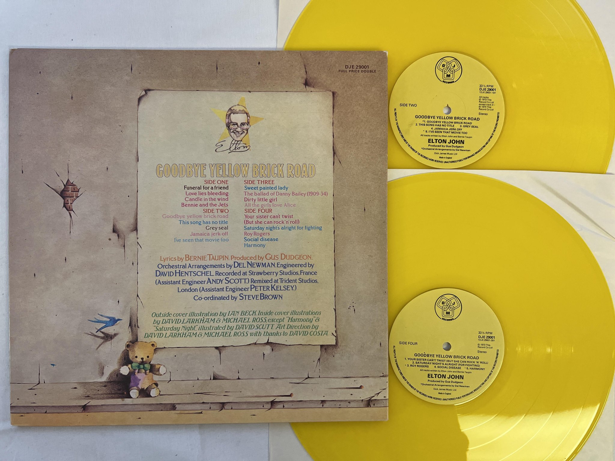Omslagsbild för skivan ELTON JOHN goodbye yellow brick road 2xLP -73 UK DJM DJE 29001