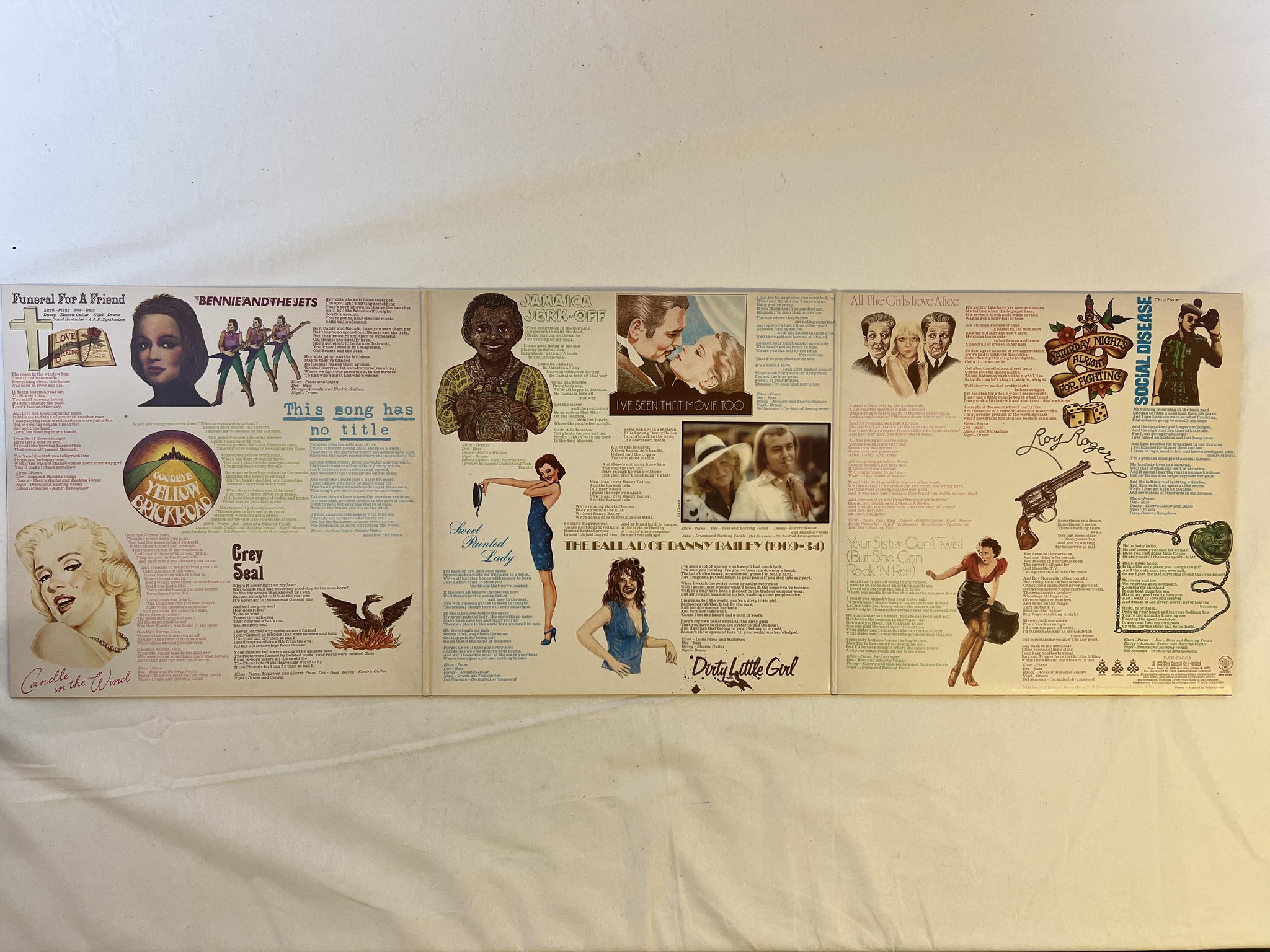 Omslagsbild för skivan ELTON JOHN goodbye yellow brick road 2xLP -73 UK DJM DJE 29001