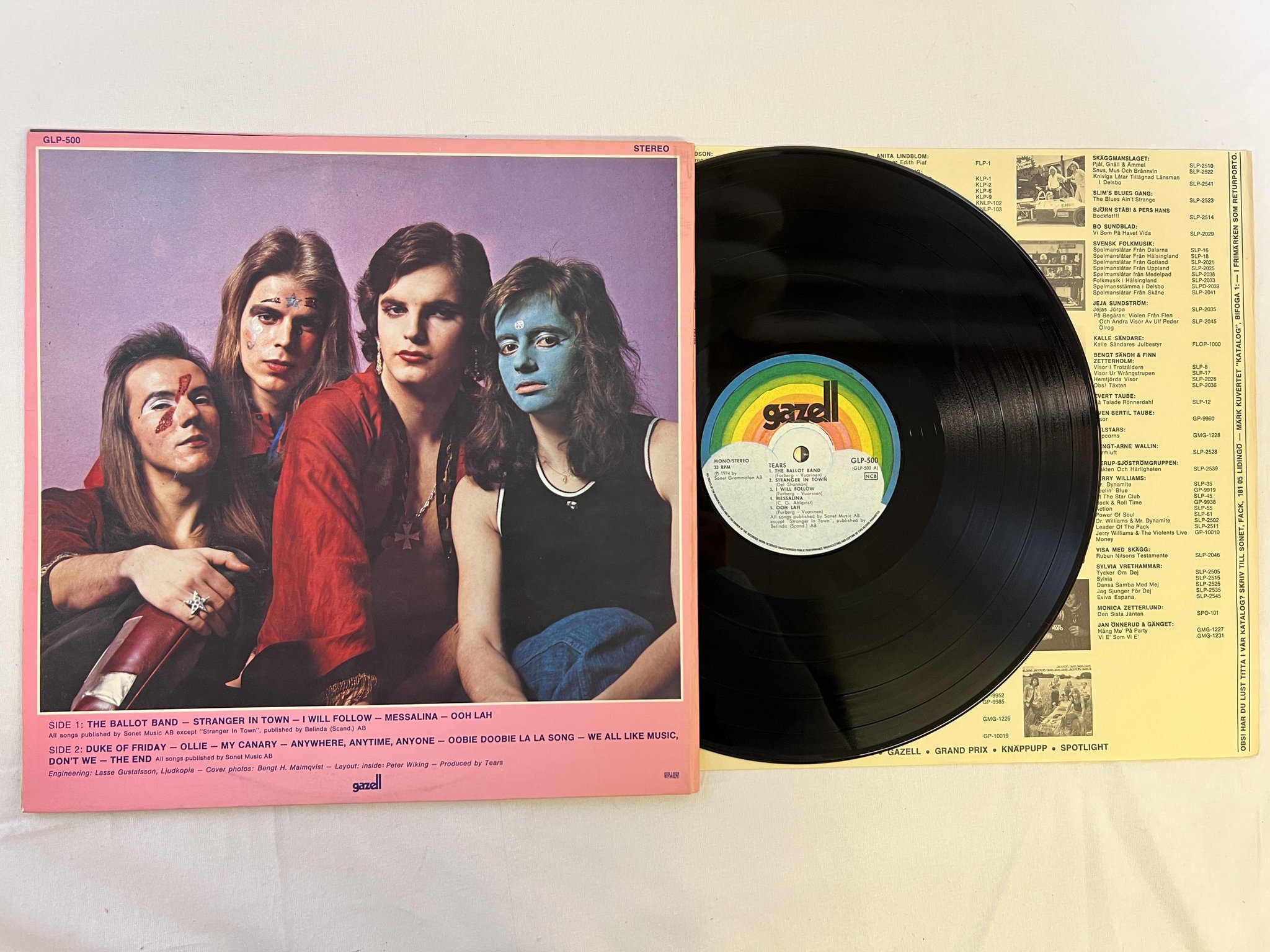 Omslagsbild för skivan TEARS s/t LP -74 Swe GAZELL GLP-500