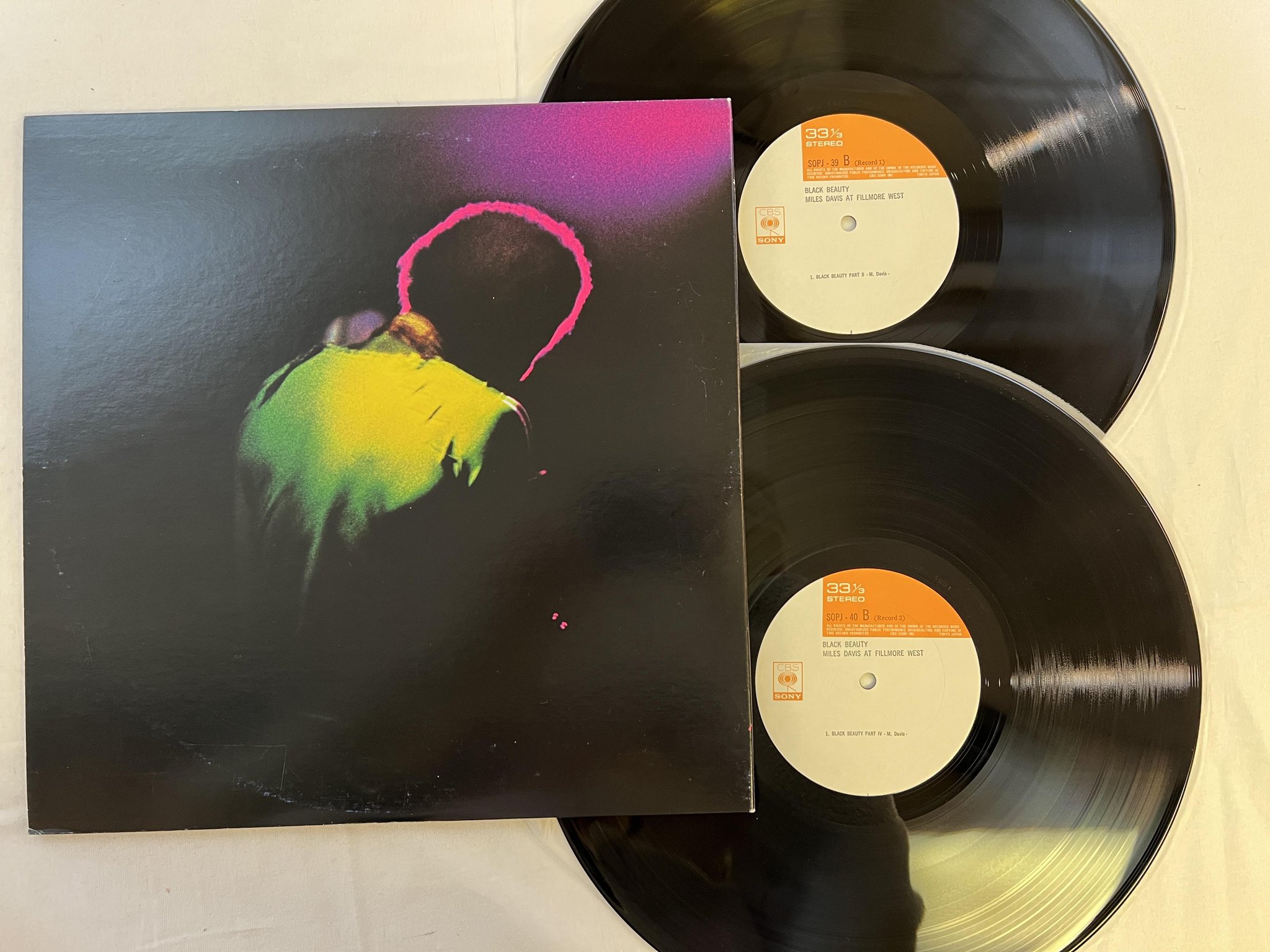 Omslagsbild för skivan MILES DAVIS black beauty 2xLP -73 Japan CBS/SONY SOPJ-39-40 