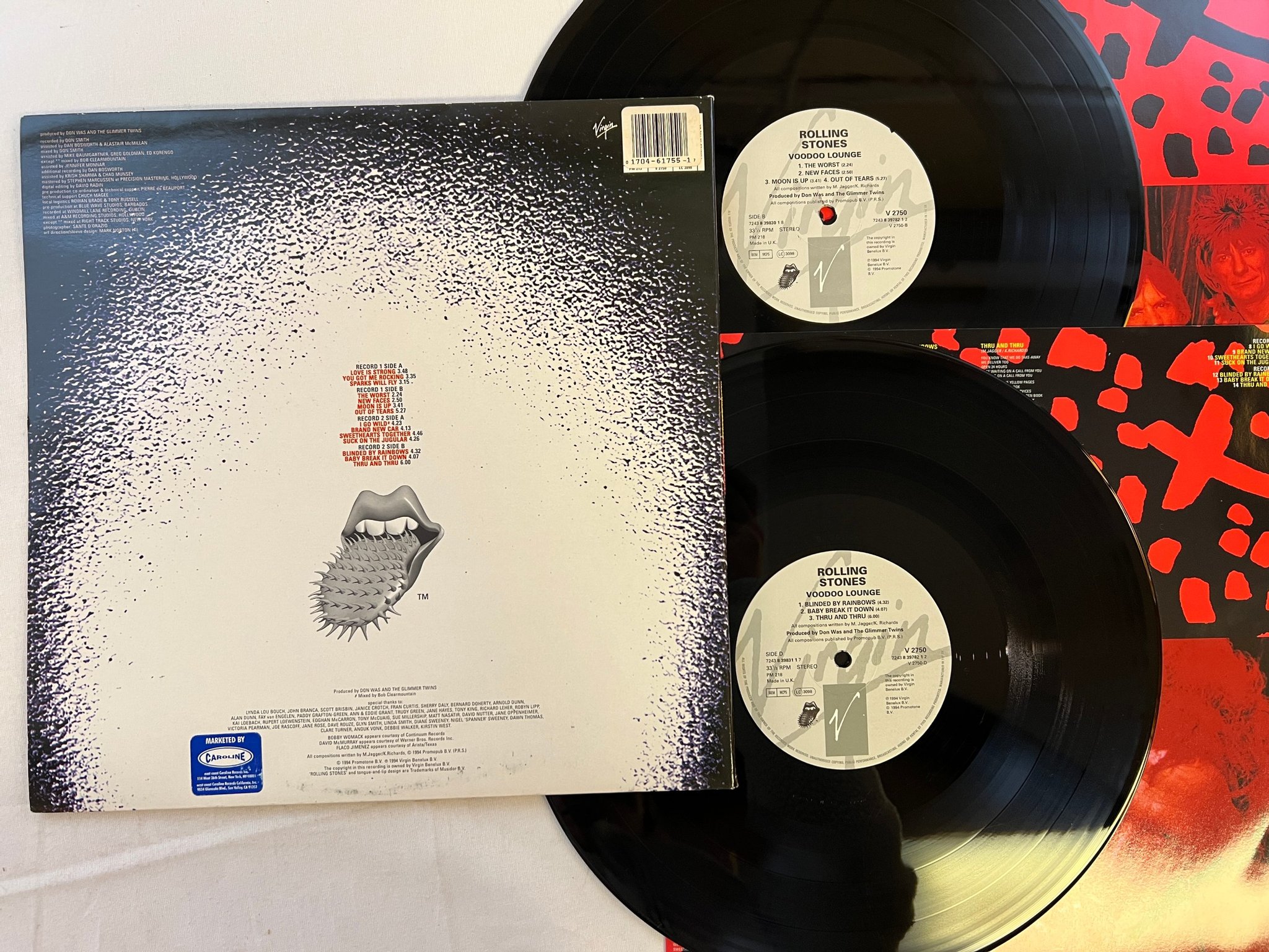 Omslagsbild för skivan ROLLING STONES Voodoo Lounge 2xLP -94 VIRGIN V 2750