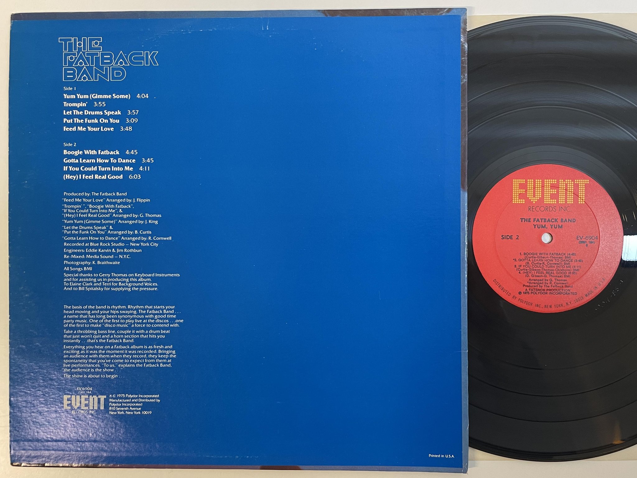 Omslagsbild för skivan THE FATBACK BAND yum yum LP -75 US EVENT EV-6904