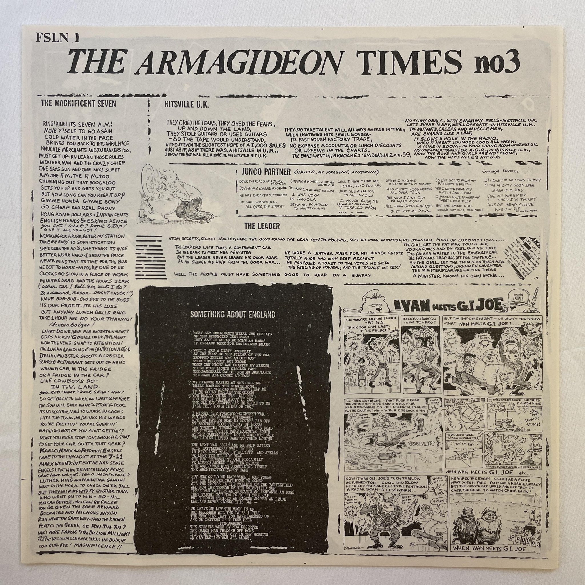 Omslagsbild för skivan THE CLASH sandinista 3xLP -80 UK CBS FSLN1 