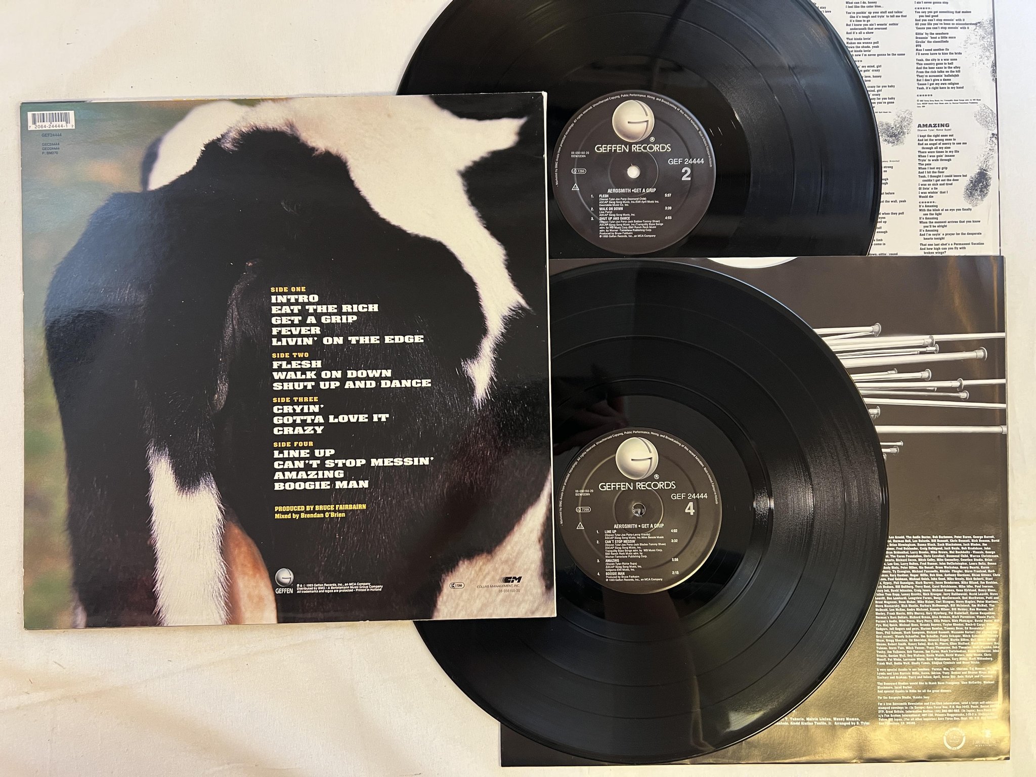 Omslagsbild för skivan AEROSMITH get a grip 2xLP -93 EU GEFFEN GEF 24444