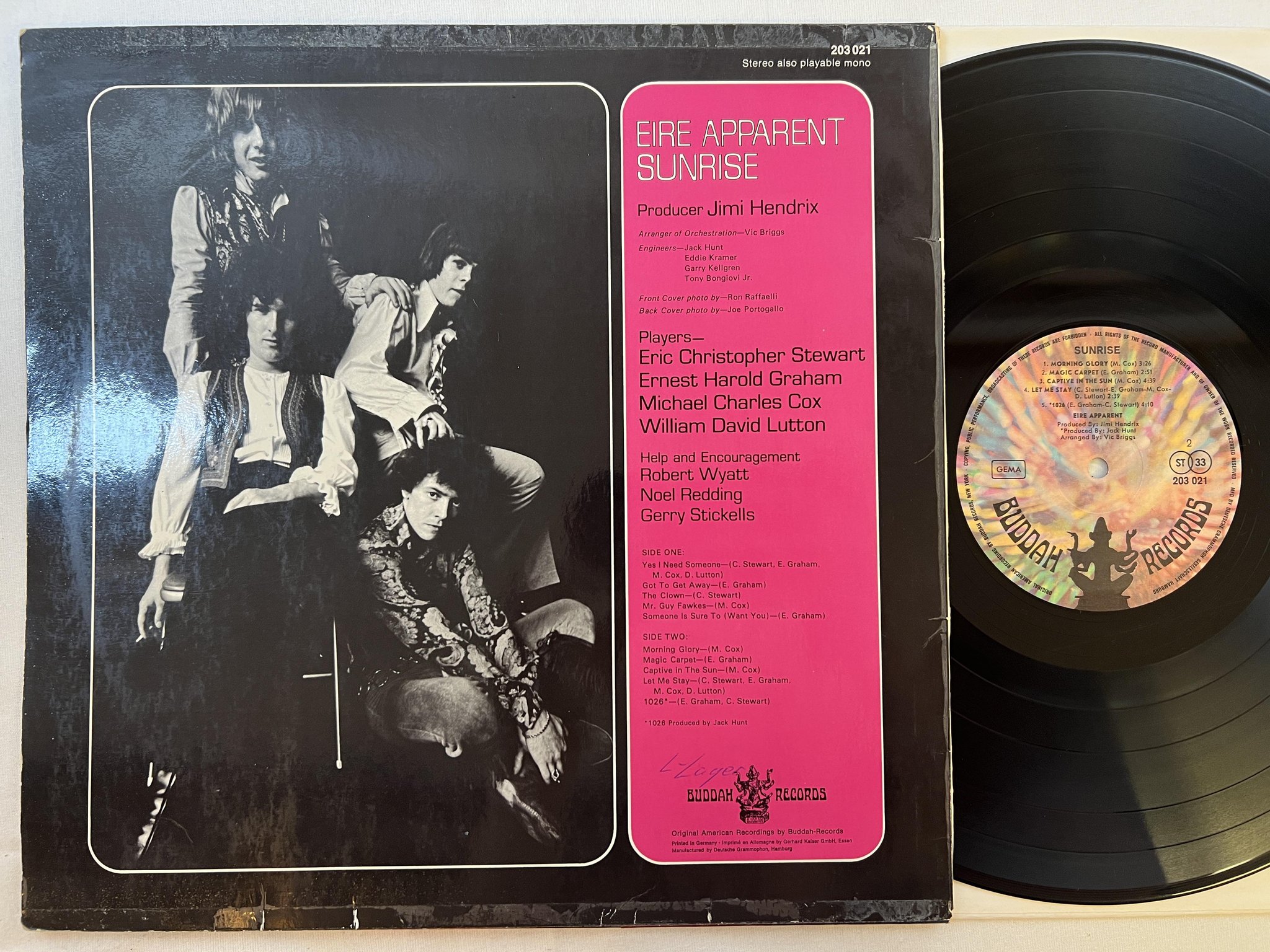 Omslagsbild för skivan EIRE APPARENT sunrise LP -69 Ger BUDDAH  203 021 