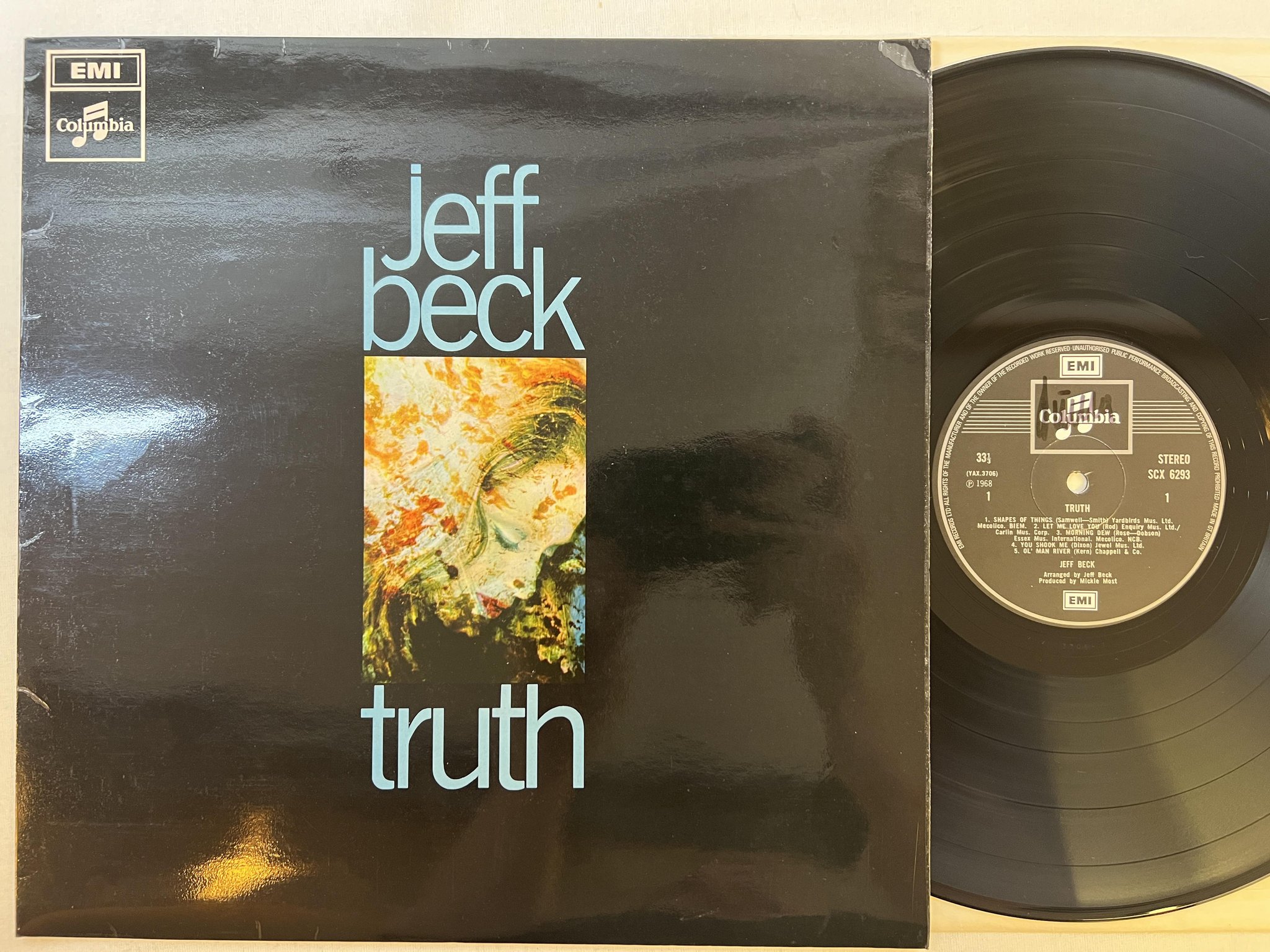 Omslagsbild för skivan JEFF BECK truth LP re UK EMI / COLUMBIA SCX 6293