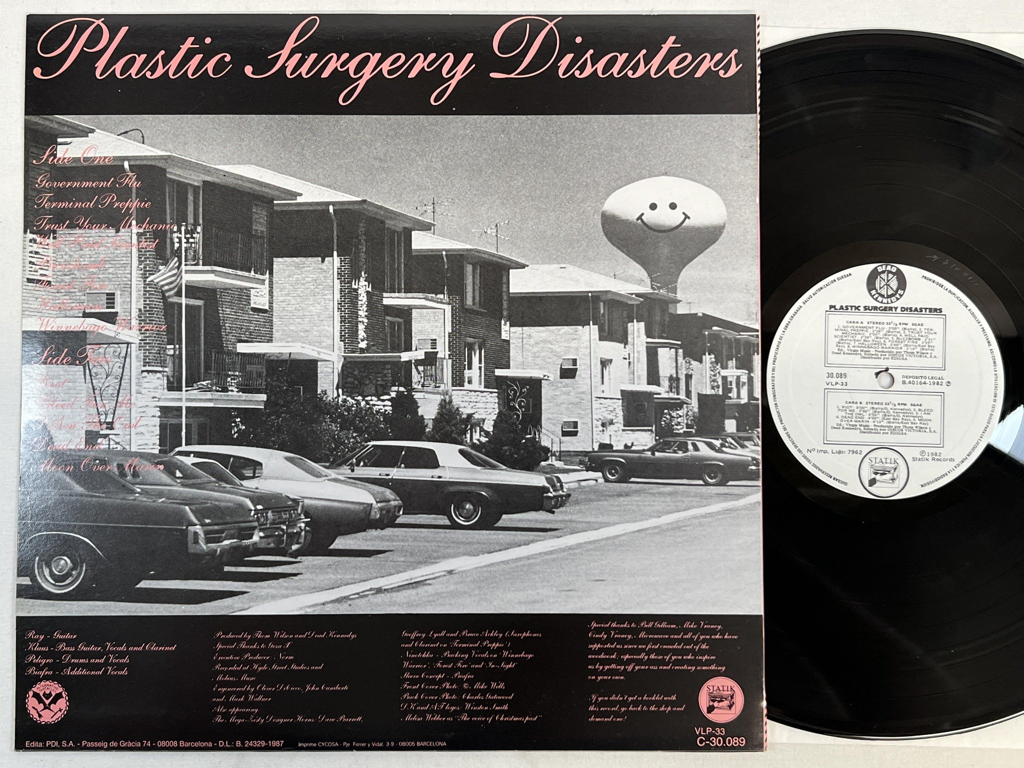 Omslagsbild för skivan DEAD KENNEDYS Plastic Surgery Disasters LP -82 Spain STATIK C-30.089