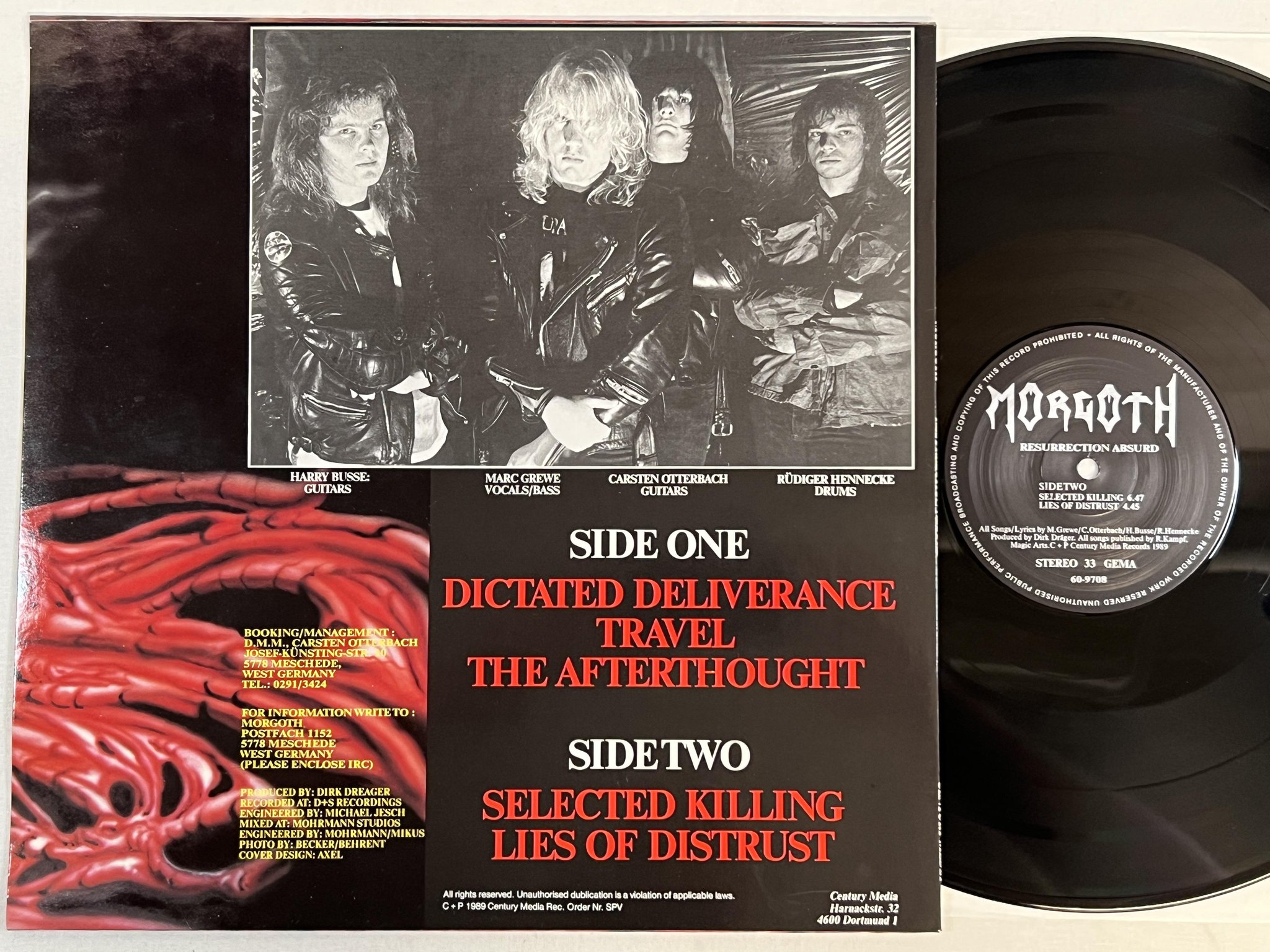 Omslagsbild för skivan MORGOTH Resurrection Absurd 12"ep -89 Ger CENTURY MEDIA 60-9708 * death metal *