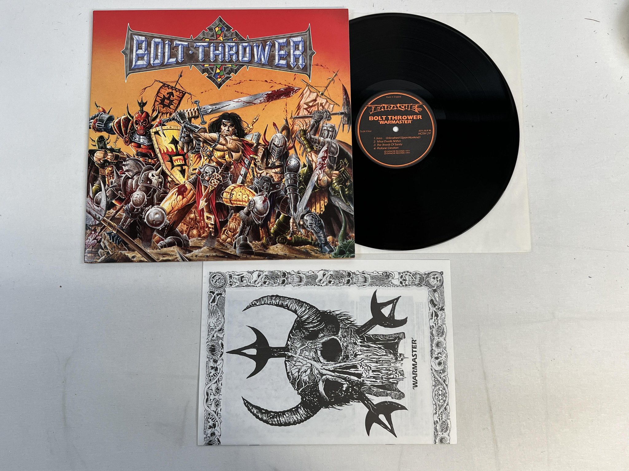 Omslagsbild för skivan BOLT THROWER War Master LP -91 UK earache MOSH 29 ** grindcore ** RARE !