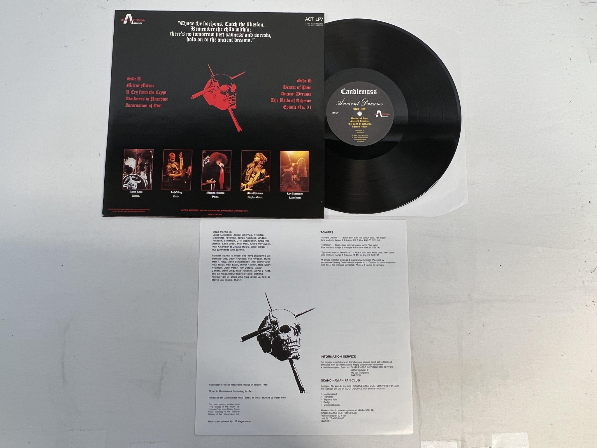 Omslagsbild för skivan CANDLEMASS Ancient Dreams LP -88 UK actice ACT LP7 ** doom metal **