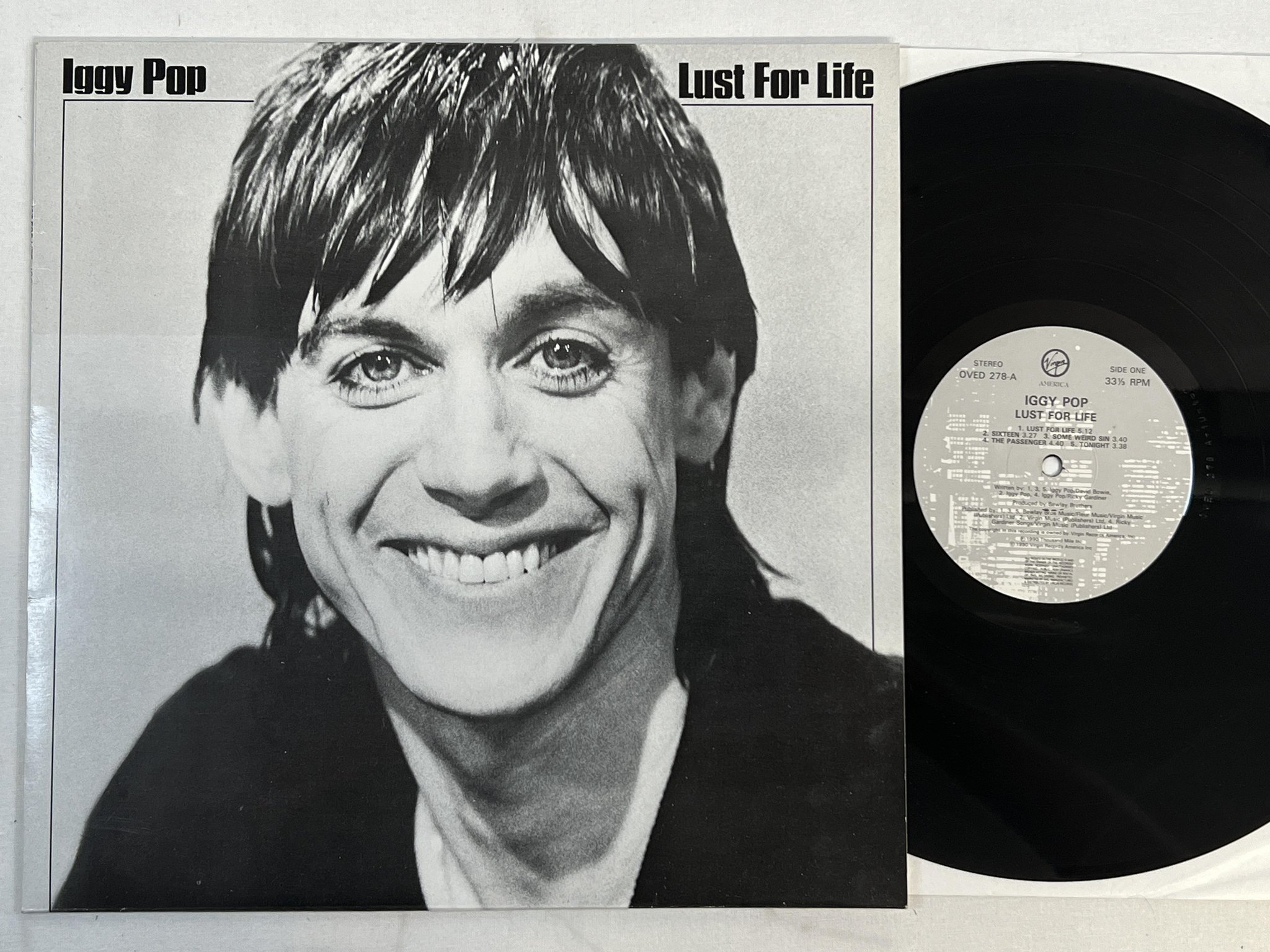 Omslagsbild för skivan IGGY POP lust for life LP re -90 VIRGIN OVED 278