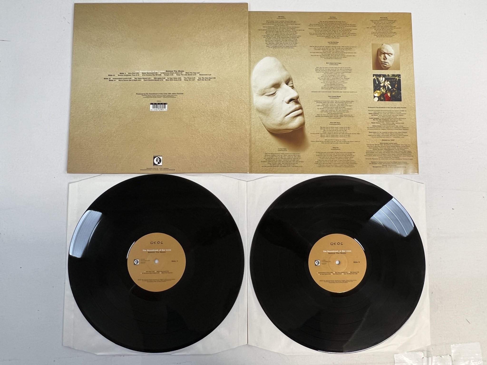 Omslagsbild för skivan THE SOUNDTRACK OF OUR LIVES Behind The Music 2xLP 2001 STICKMAN Psychobabble 031