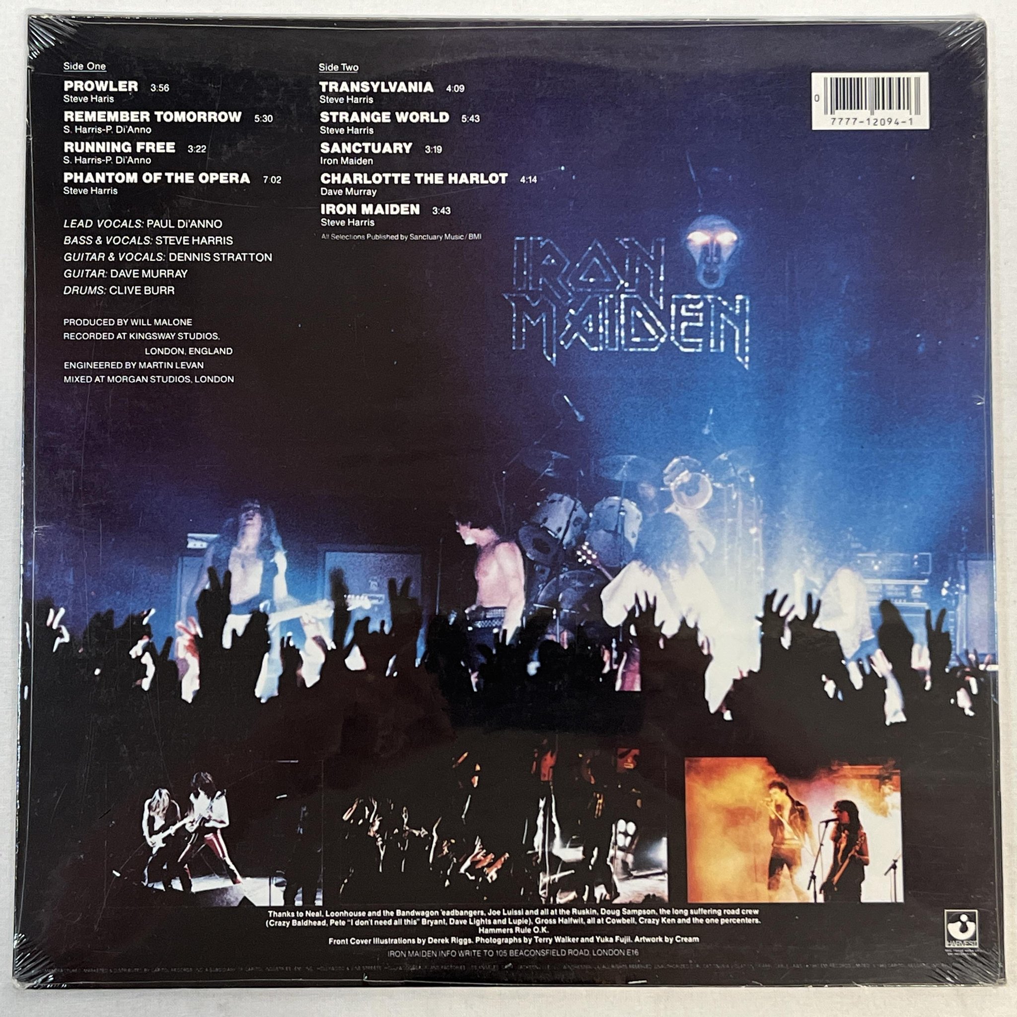 Omslagsbild för skivan IRON MAIDEN s/t LP -80 US HARVEST ST-12094 * mega rare still sealed US original*