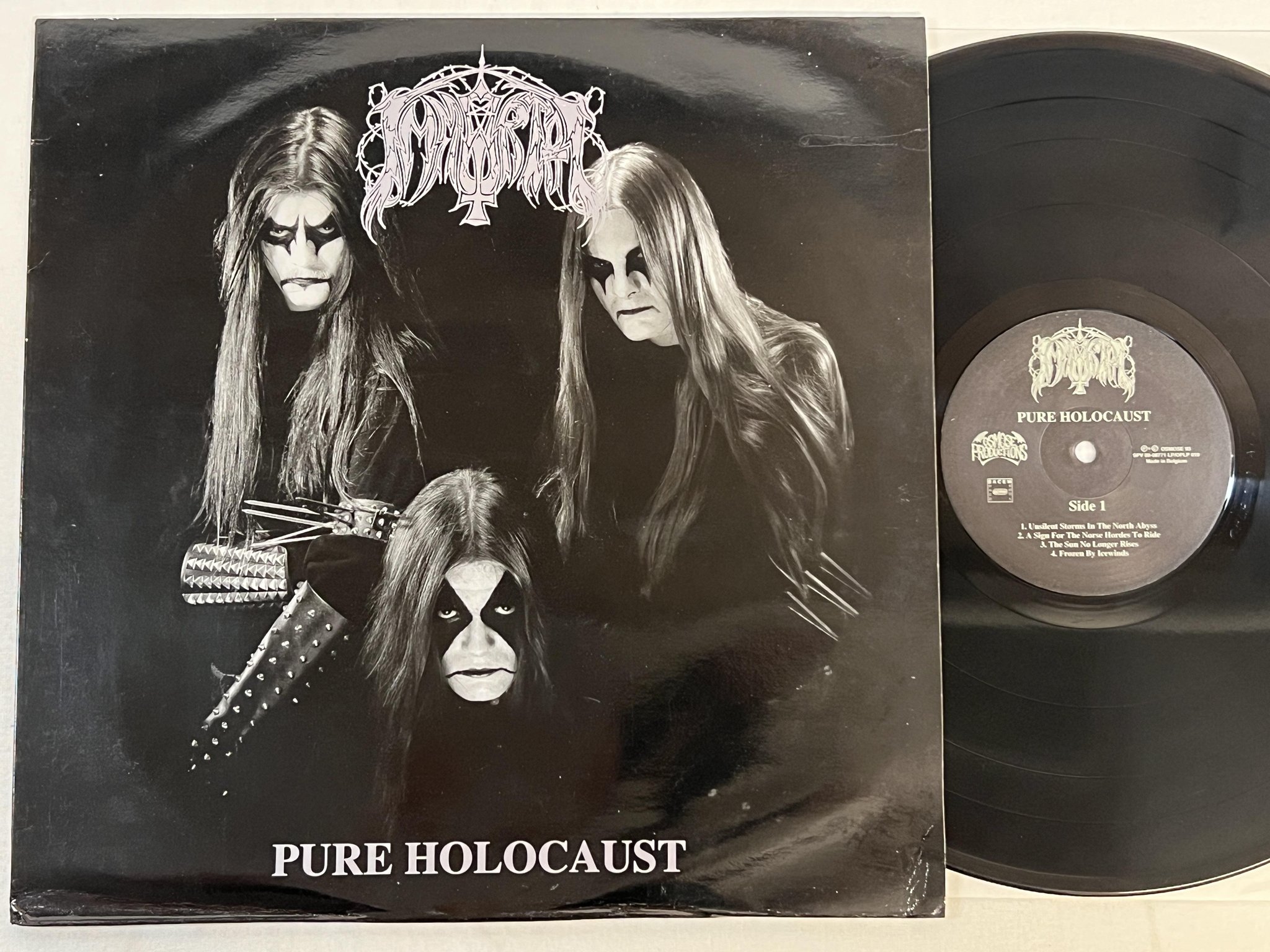 Omslagsbild för skivan IMMORTAL pure holocaust LP -93 Fra OPLP 019 1st press GREEN LETTERS black metal