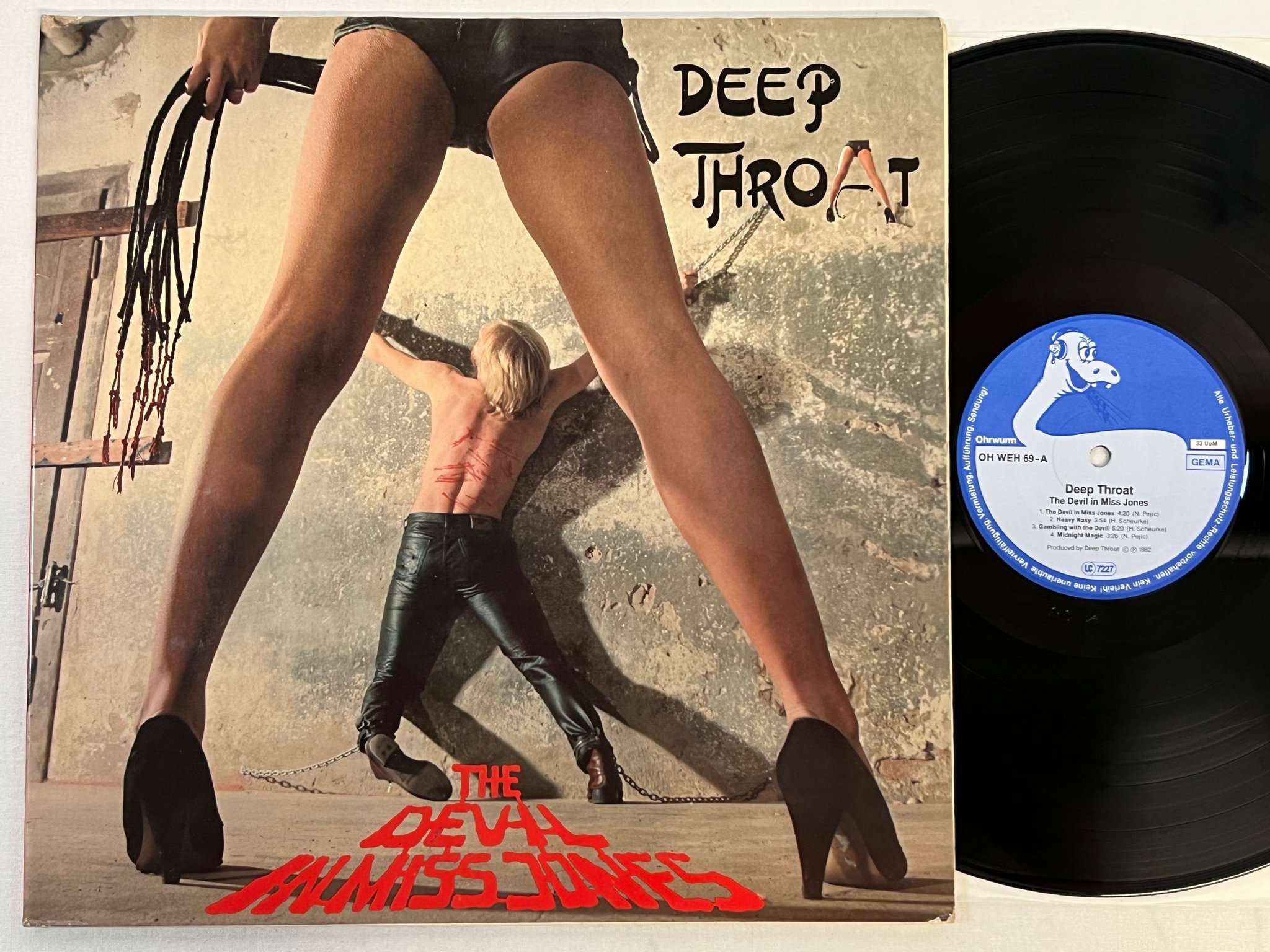 Omslagsbild för skivan DEEP THROAT The Devil In Miss Jones LP -82 Ger OHRWURM OH WEH 69 ** R a r e  **