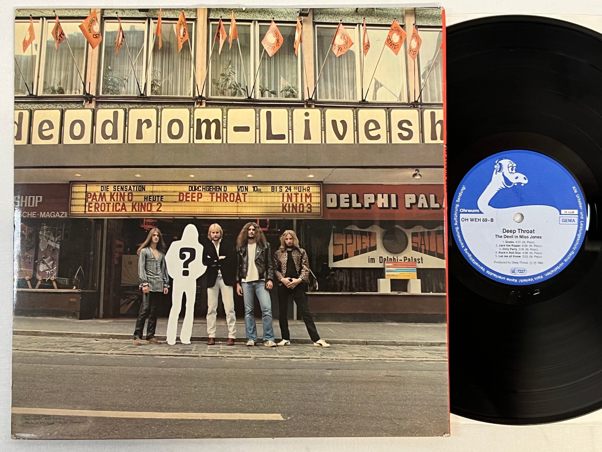 Omslagsbild för skivan DEEP THROAT The Devil In Miss Jones LP -82 Ger OHRWURM OH WEH 69 ** R a r e  **