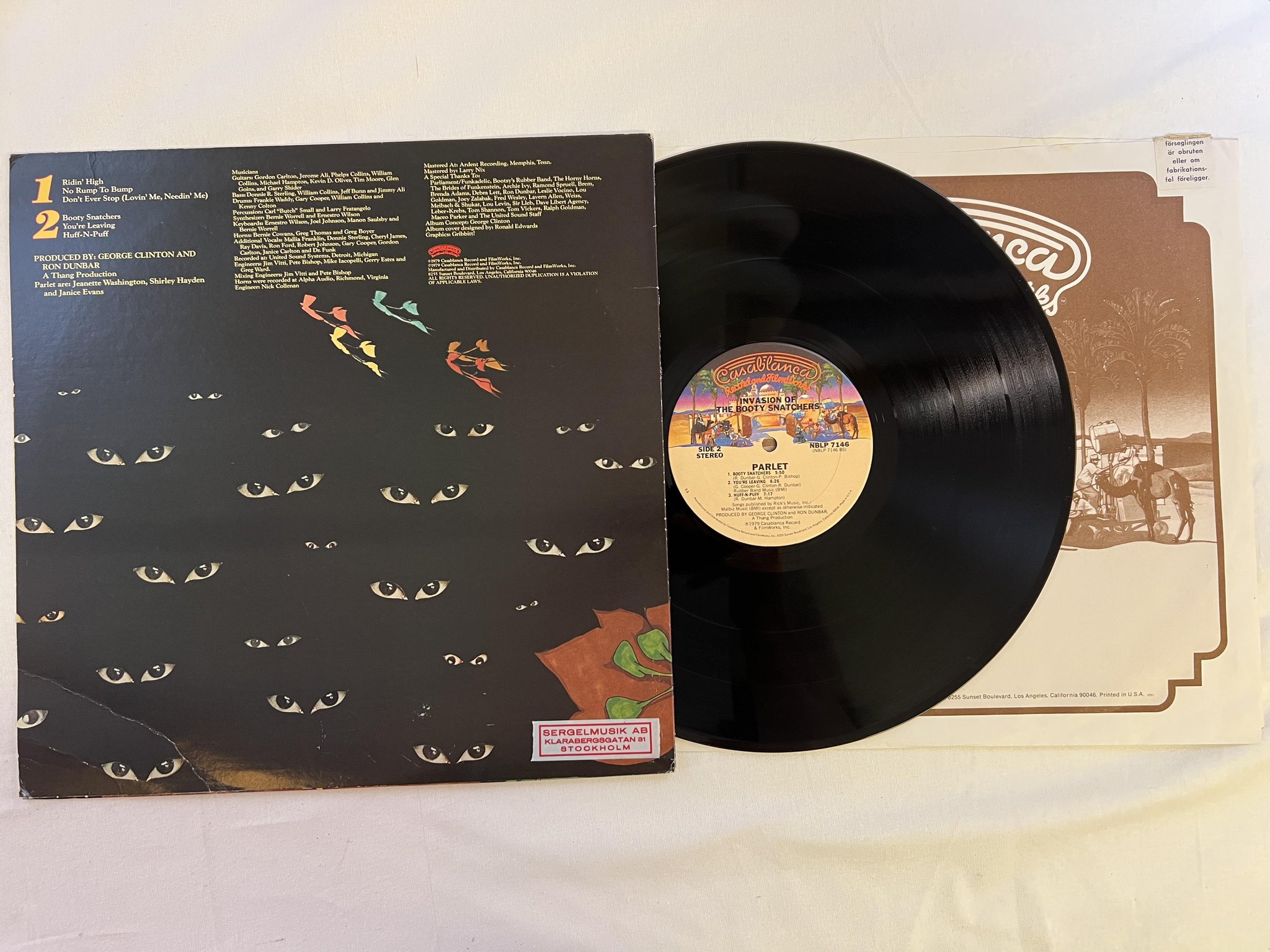 Omslagsbild för skivan PARLET  Invasion Of The Booty Snatchers LP -79 US CASABLANCA  NBLP 7146