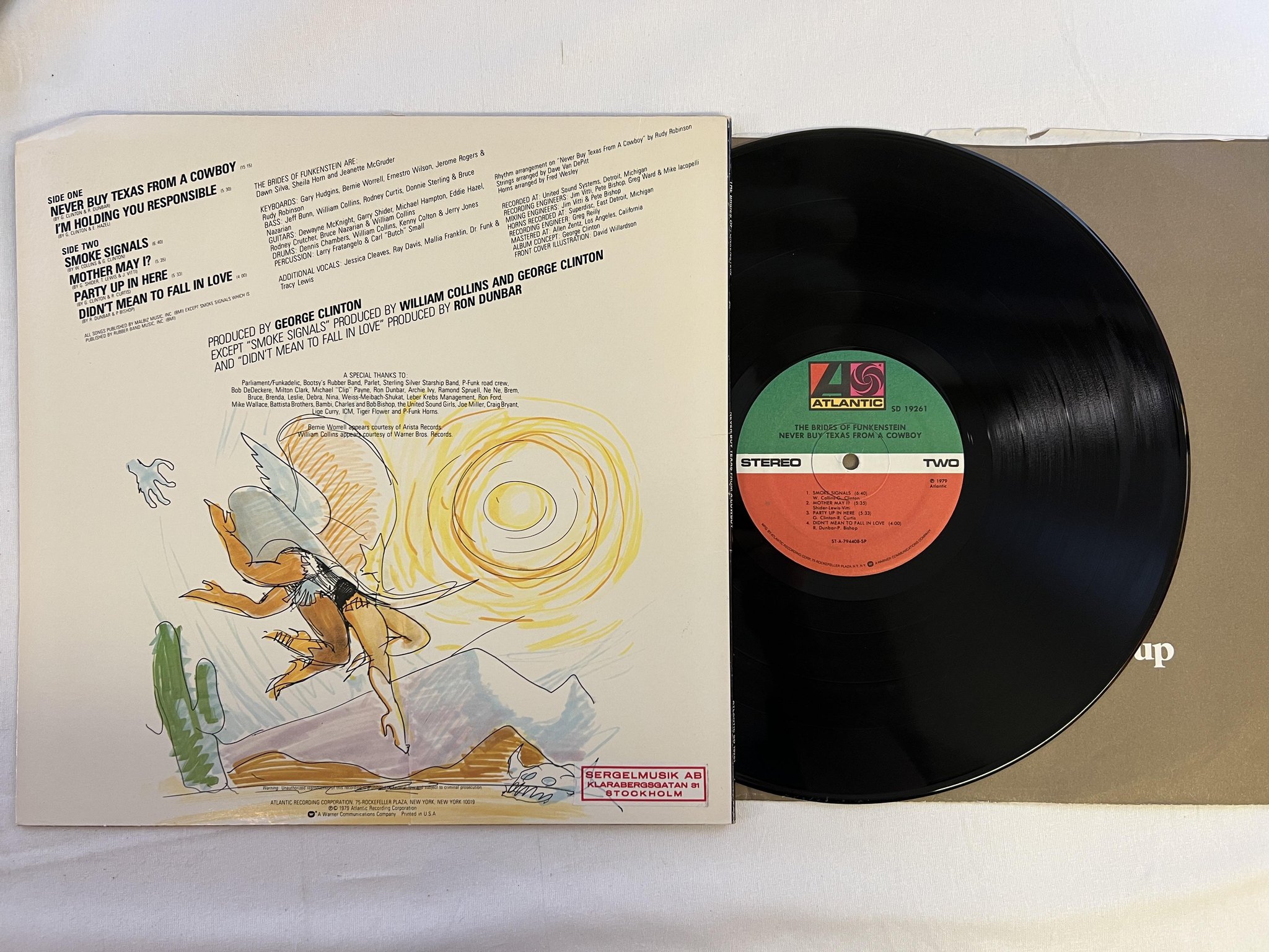 Omslagsbild för skivan THE BRIDES OF FUNKENSTEIN never buy Texas... LP -79 US ATLANTIC SD 19261