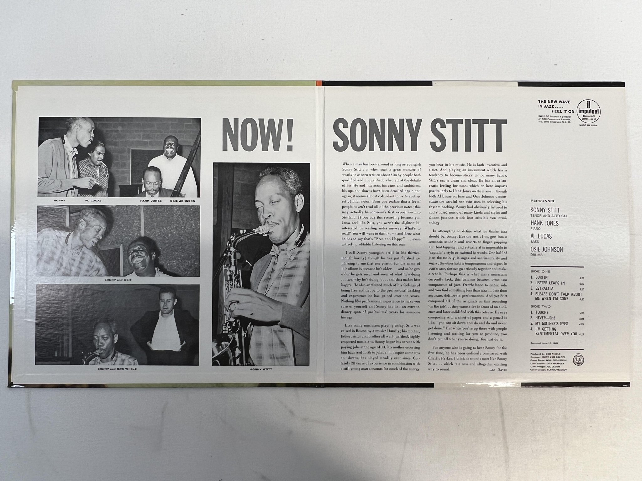 Omslagsbild för skivan SONNY STITT Now! LP -63 US IMPULSE! A-43 mono original ** TOPP EX **