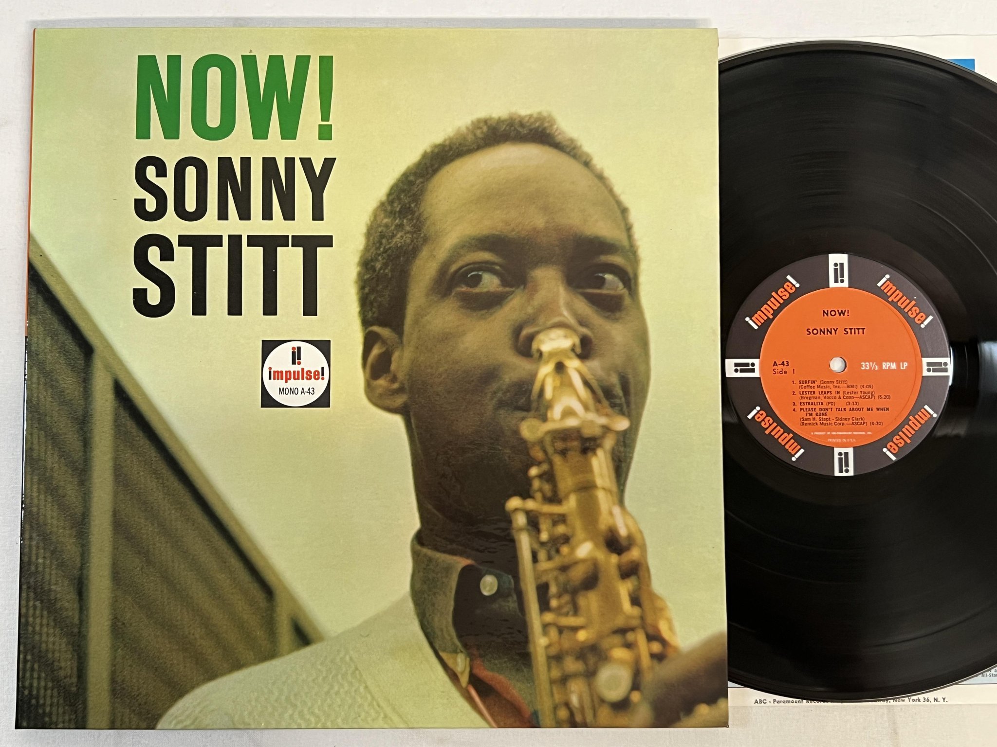 Omslagsbild för skivan SONNY STITT Now! LP -63 US IMPULSE! A-43 mono original ** TOPP EX **