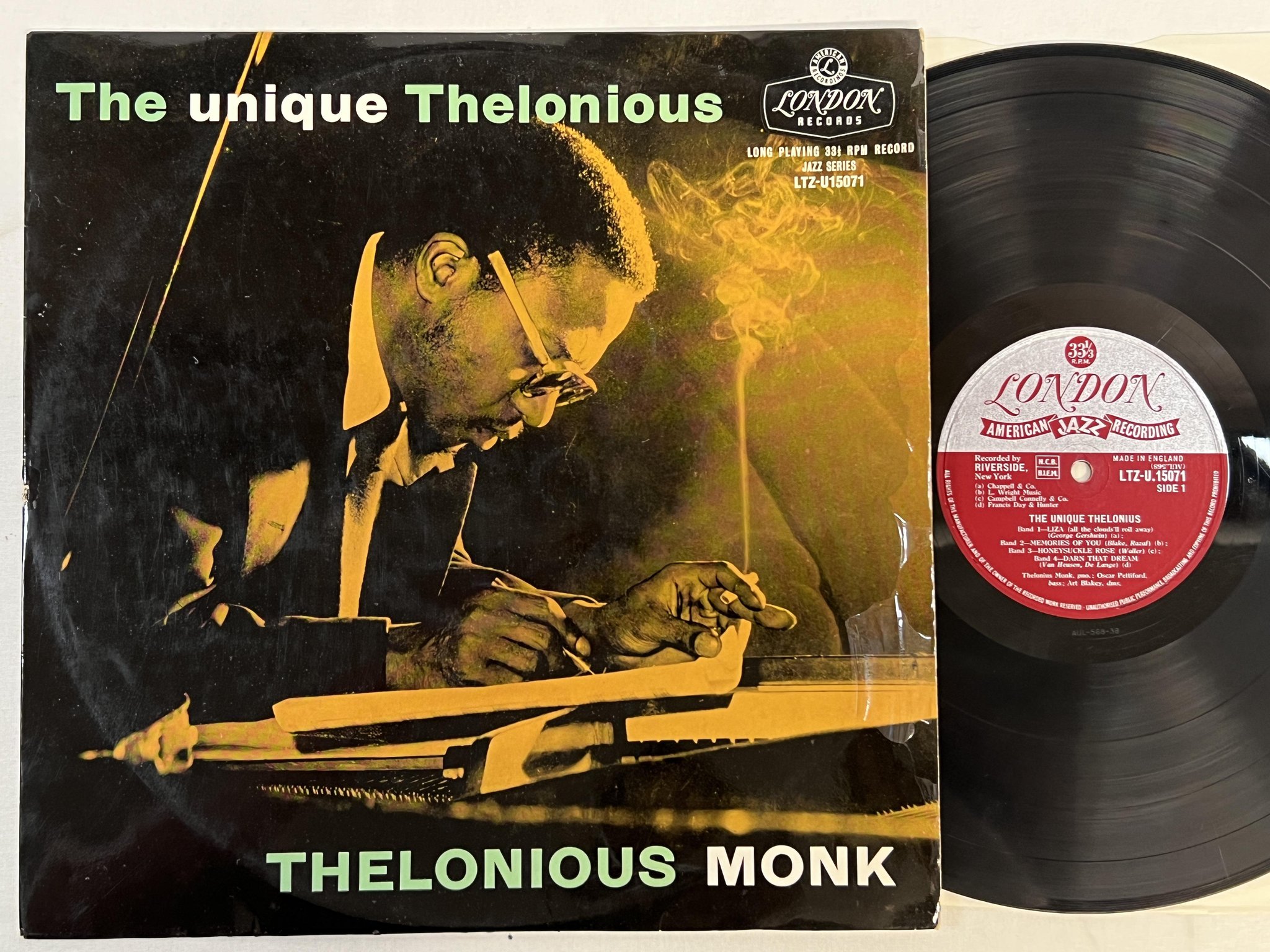 Omslagsbild för skivan THELONIOUS MONK the unique LP -57 UK LONDON LTZ-U.15071