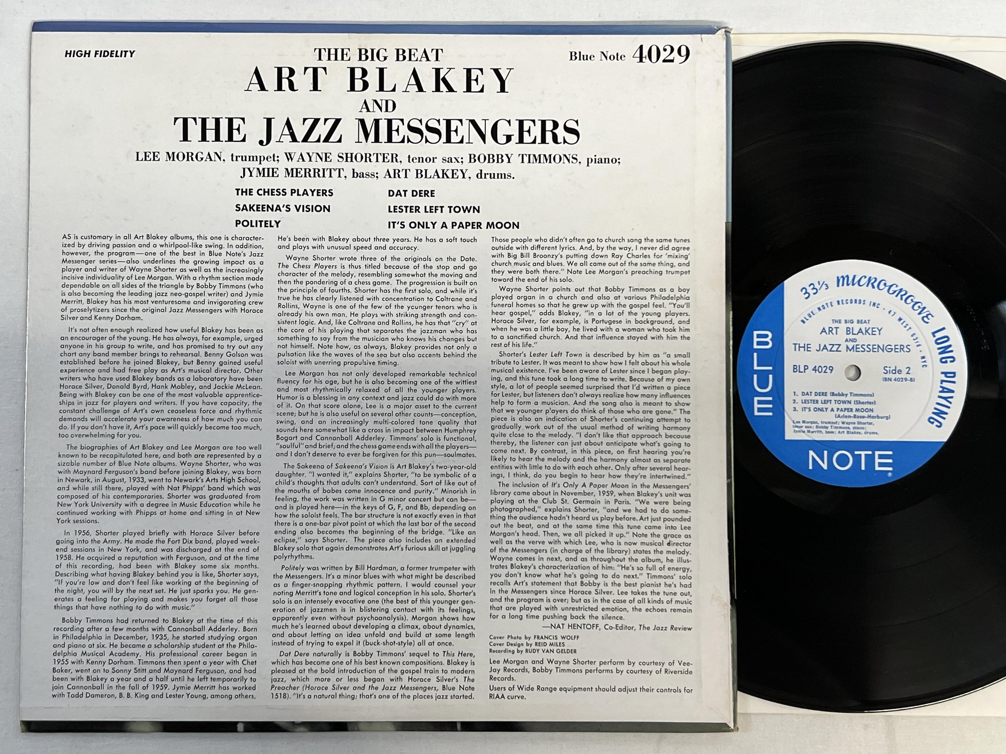 Omslagsbild för skivan ART BLAKEY & THE JAZZMESSENGERS The Big Beat LP -60 US BLUE NOTE BLP 4029