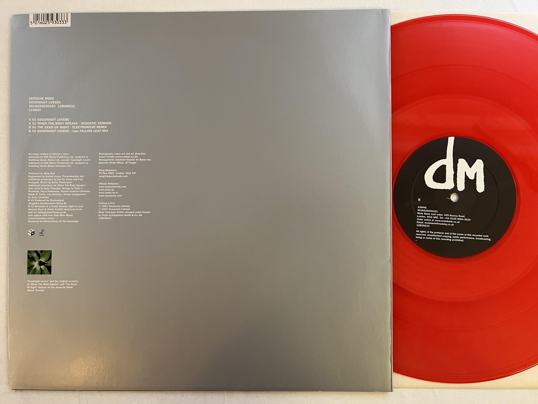 Omslagsbild för skivan DEPECHE MODE Goodnight Lovers 12"single 2002 MUTE 12BONG33 