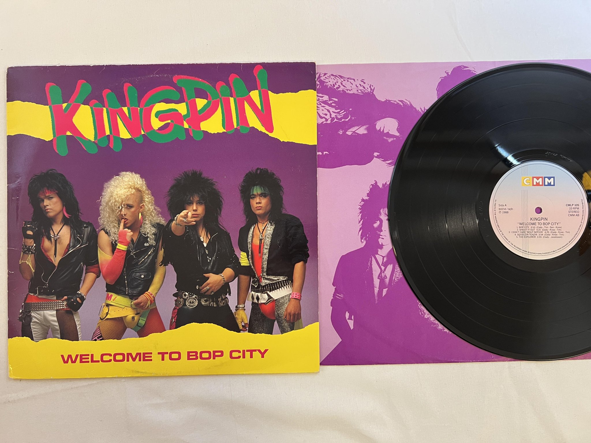 Omslagsbild för skivan KINGPIN welcome to bop city LP -88 Swe CMM CMLP 105 *** RARE ***