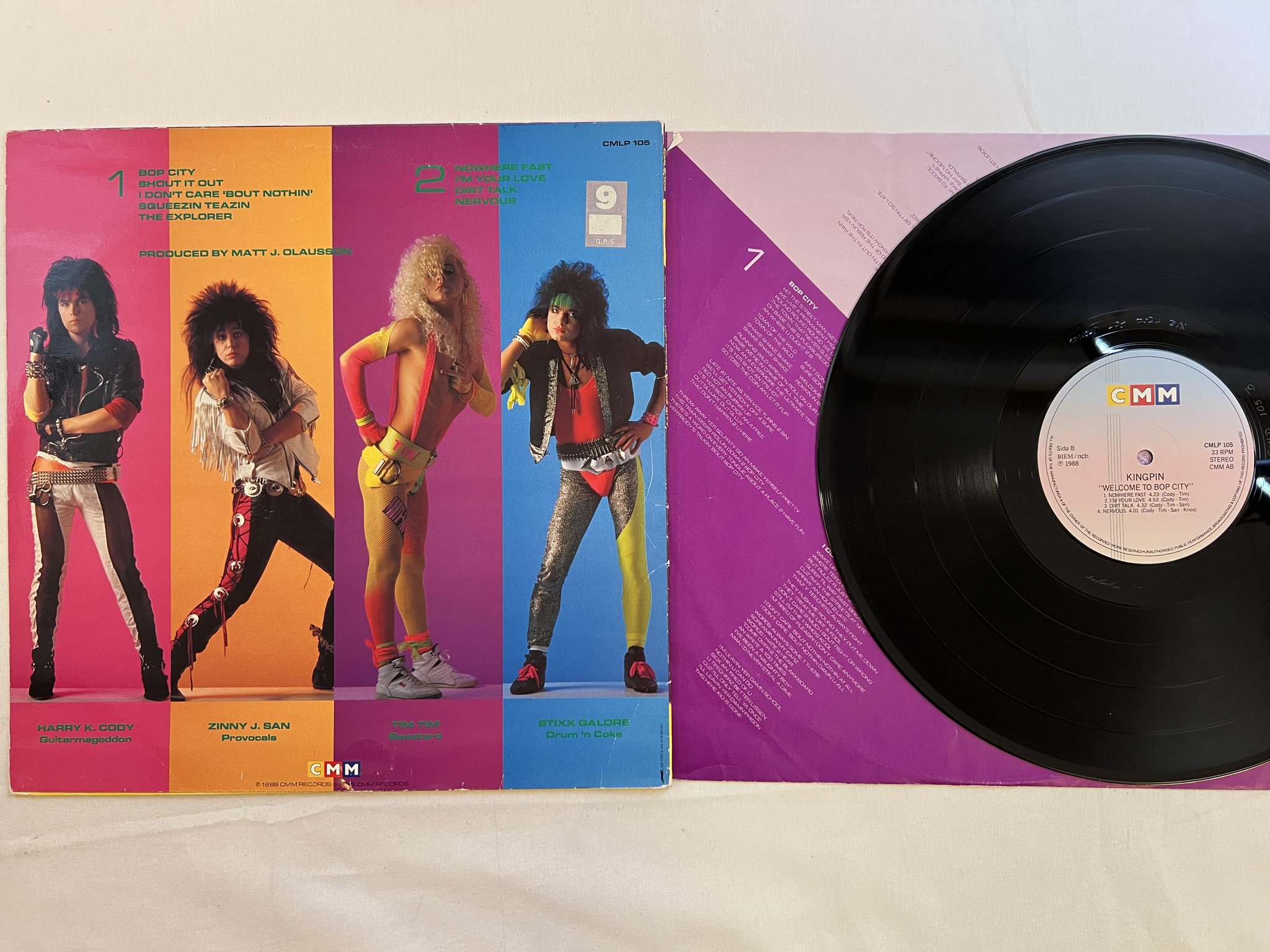 Omslagsbild för skivan KINGPIN welcome to bop city LP -88 Swe CMM CMLP 105 *** RARE ***