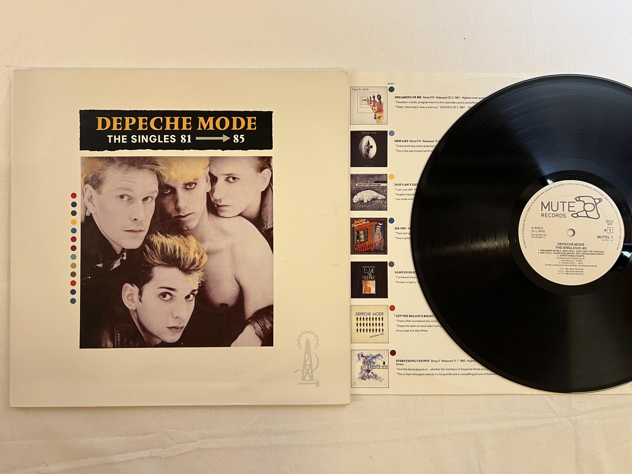 Omslagsbild för skivan DEPECHE MODE the singles 81-85 LP ncb MUTE MUTEL-1